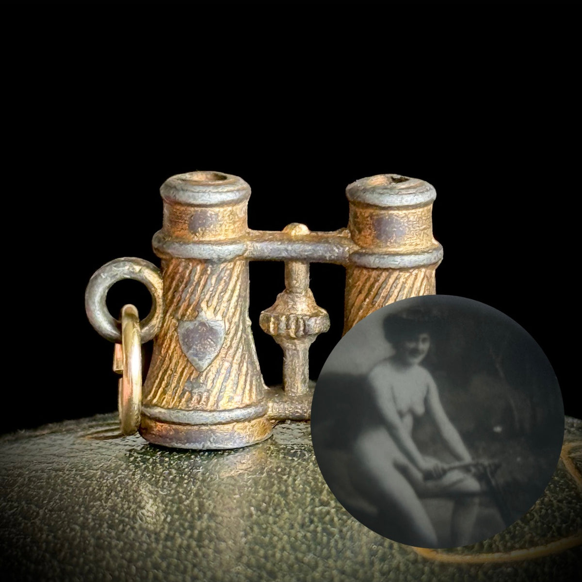 Antique Novelty Erotic Nude Stanhope Pendant; Circa 1895