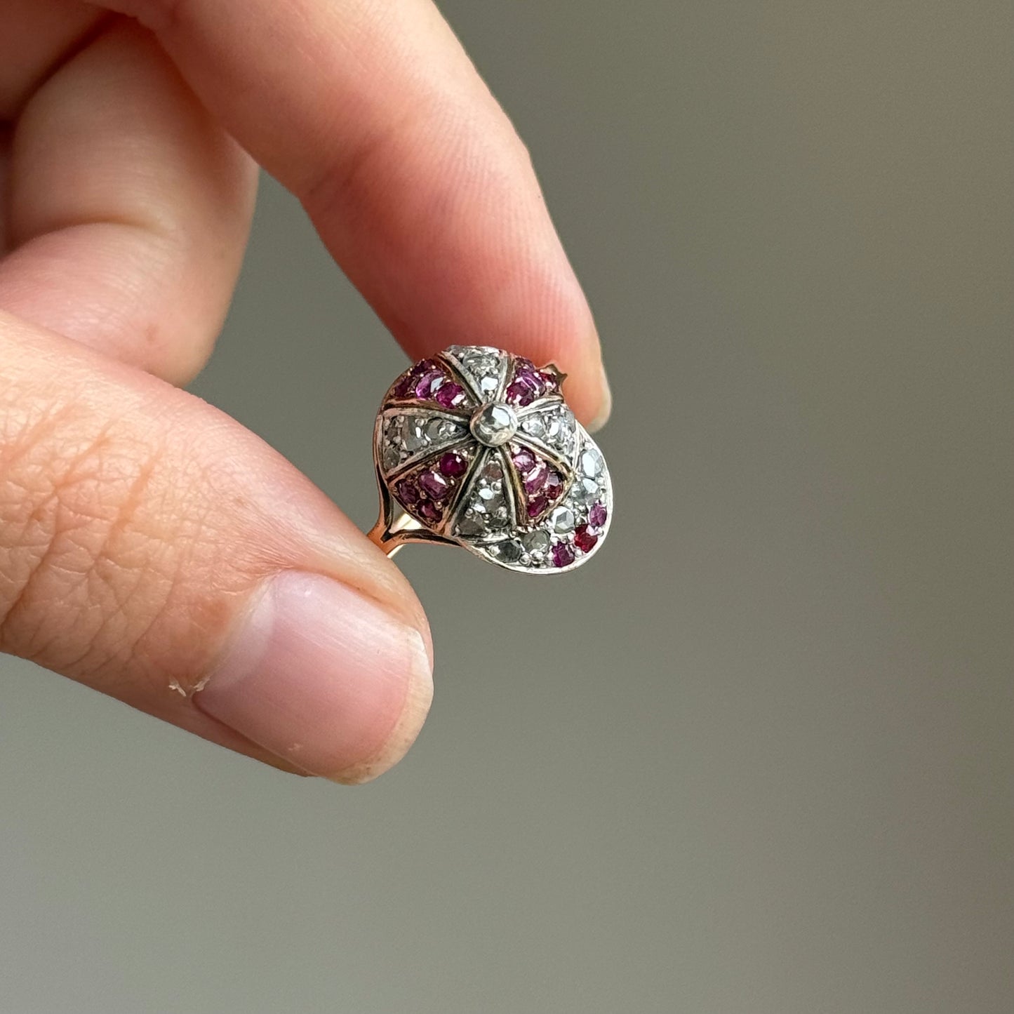 Victorian Novelty Jokey Cap in Diamond & Ruby; Circa 1890