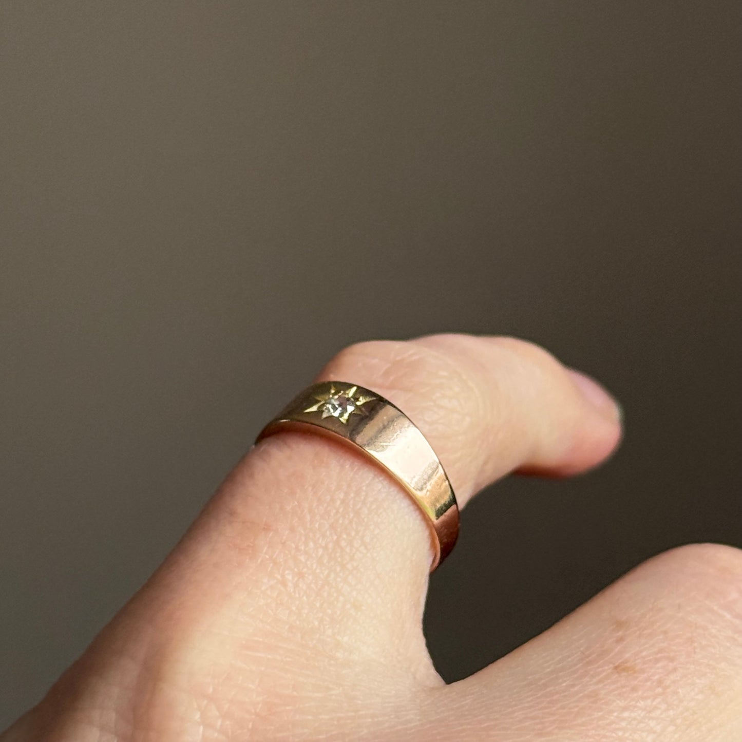Antique Victorian Diamond Starburst Ring in 9 Carat Gold; Circa 1895