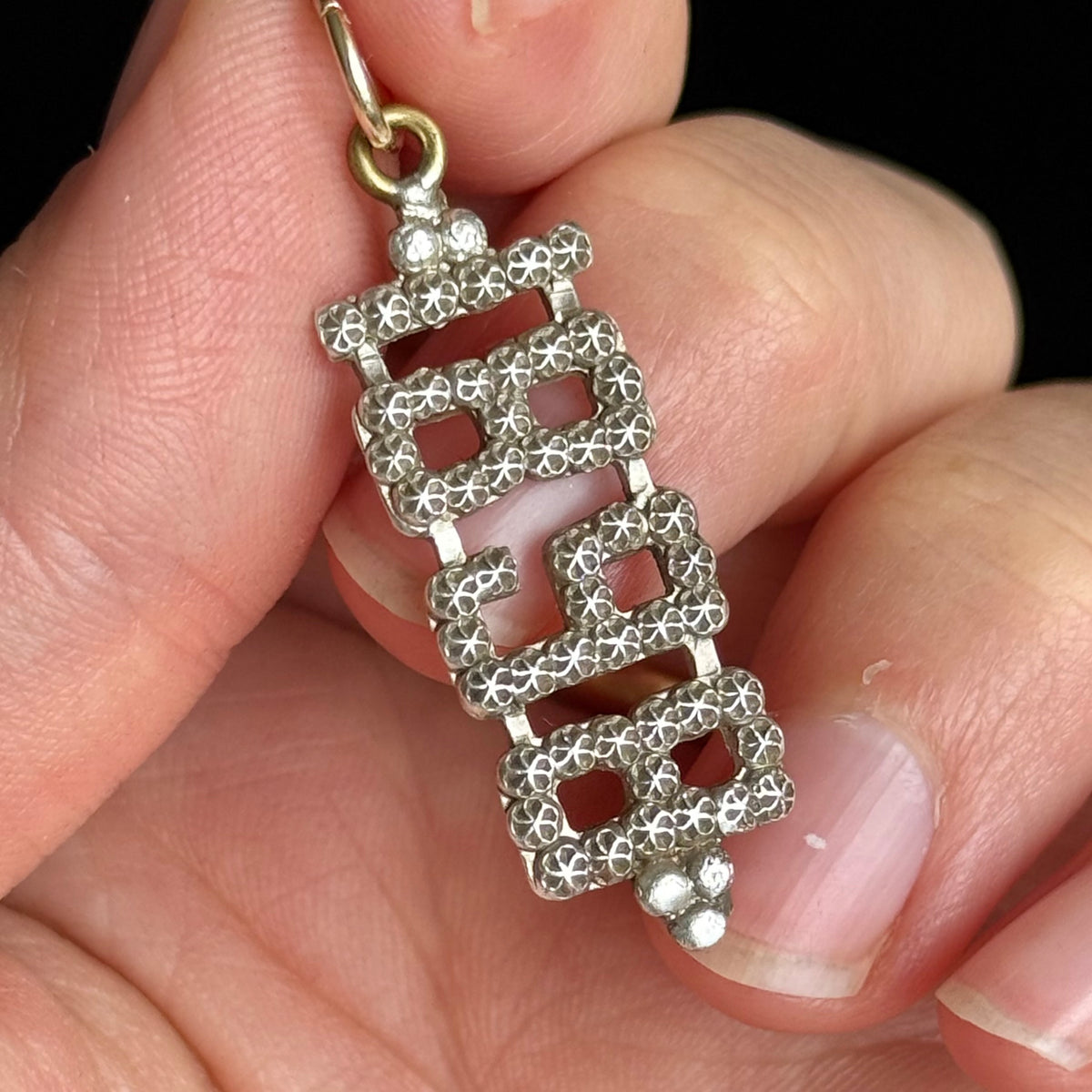 Antique Victorian 1898 Silver & Gold Pendant