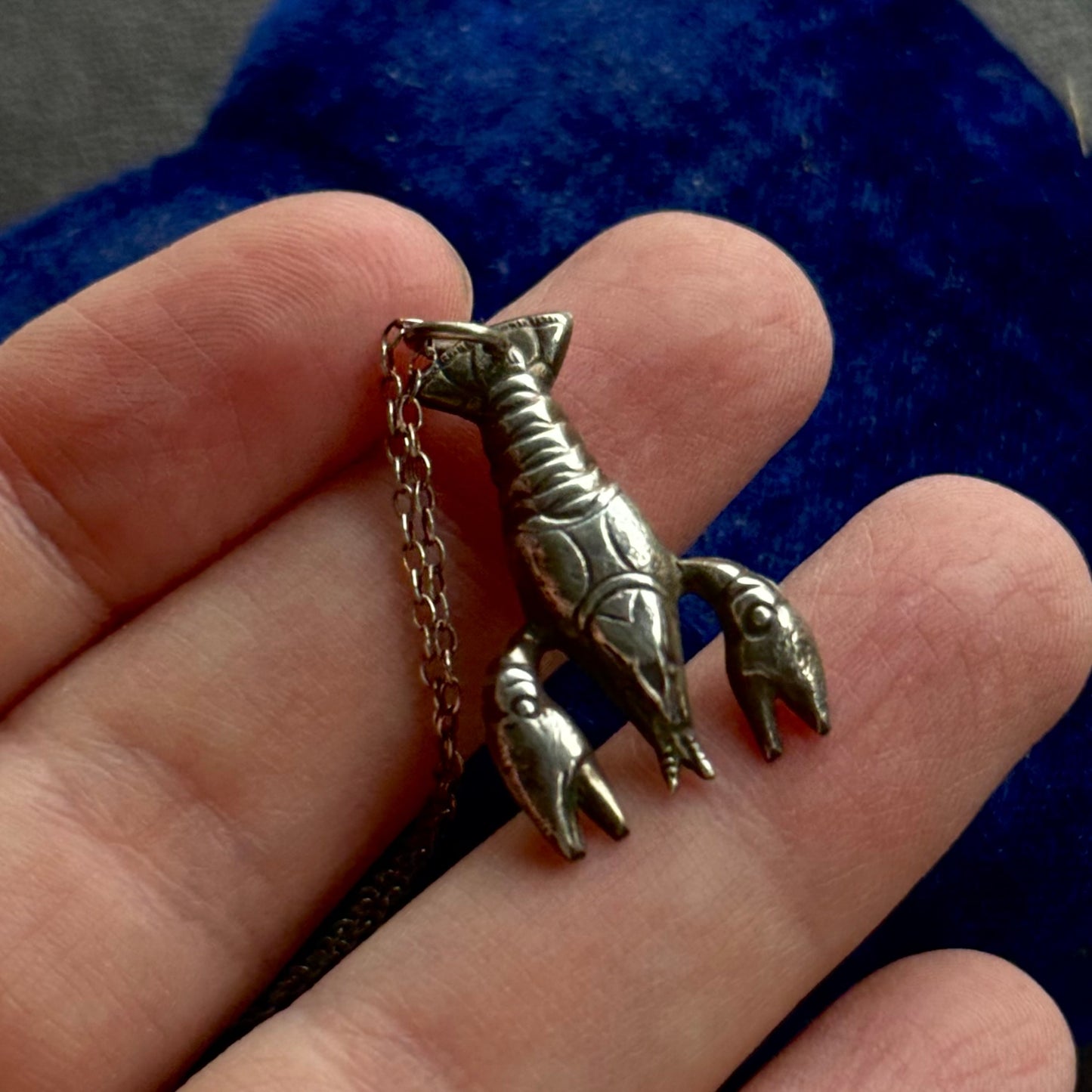 Vintage Silver American Lobster Conversion Pendant and Chain