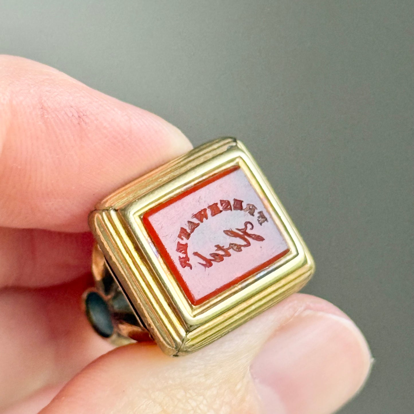 Antique Victorian Fob Intaglio Pendant; Circa 1890