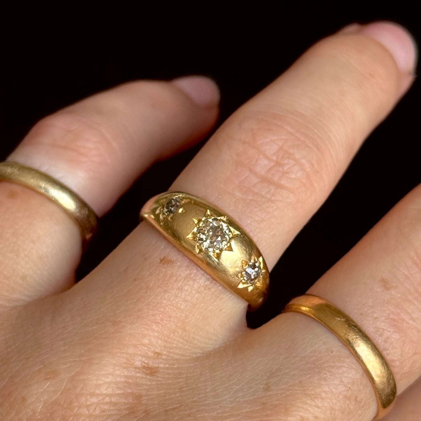 Antique Victorian Diamond Ring in 18 Carat Gold; Circa 1880
