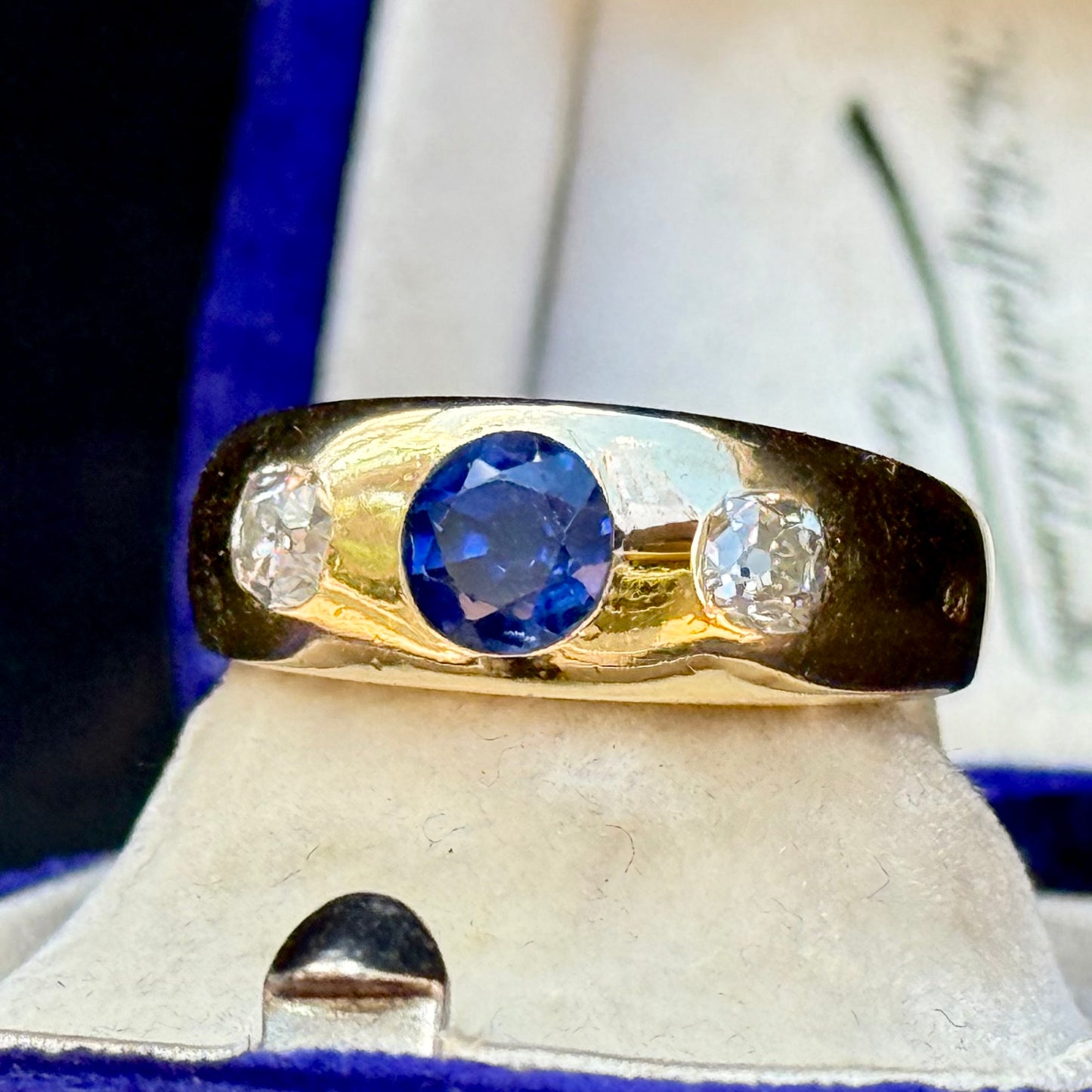 Antique Victorian Sapphire & Diamond Trilogy Ring