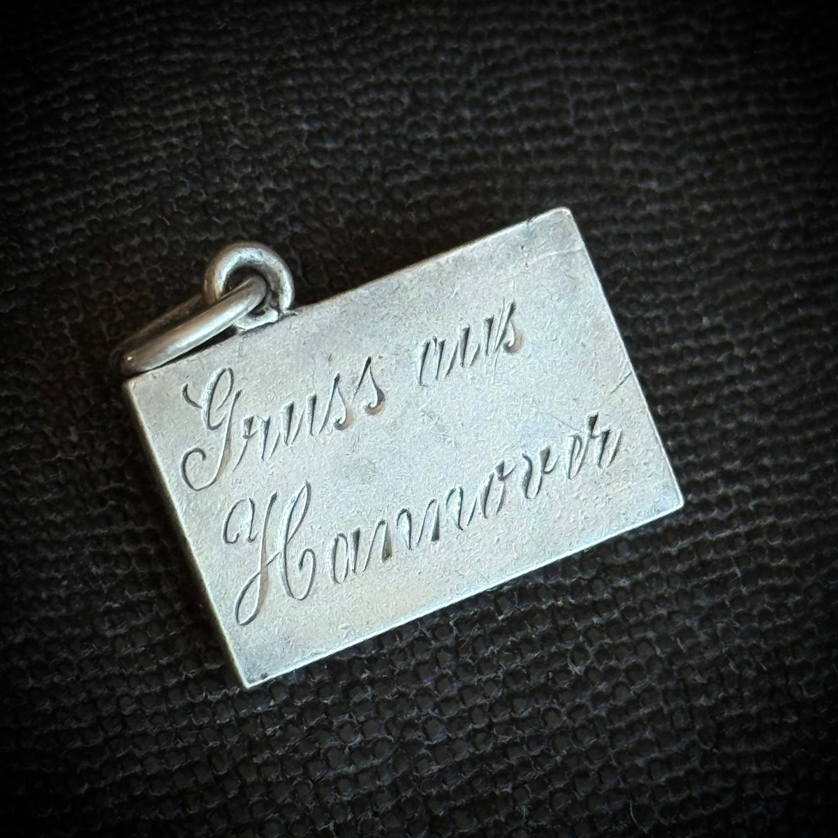 Antique Edwardian Silver Envelope Souvenir Pendant; Circa 1900