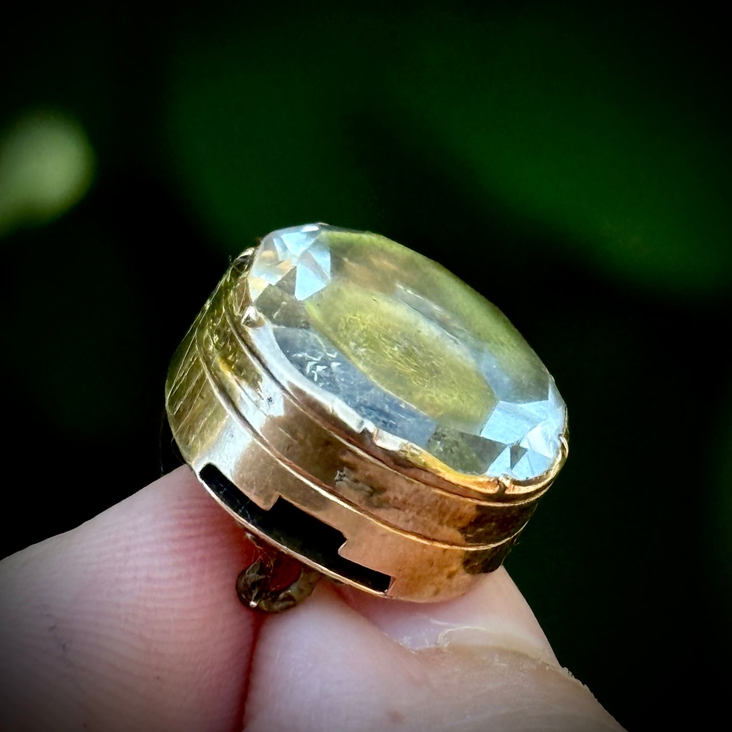 Antique Stuart Rock Crystal Brooch with Woven Gold Cypher