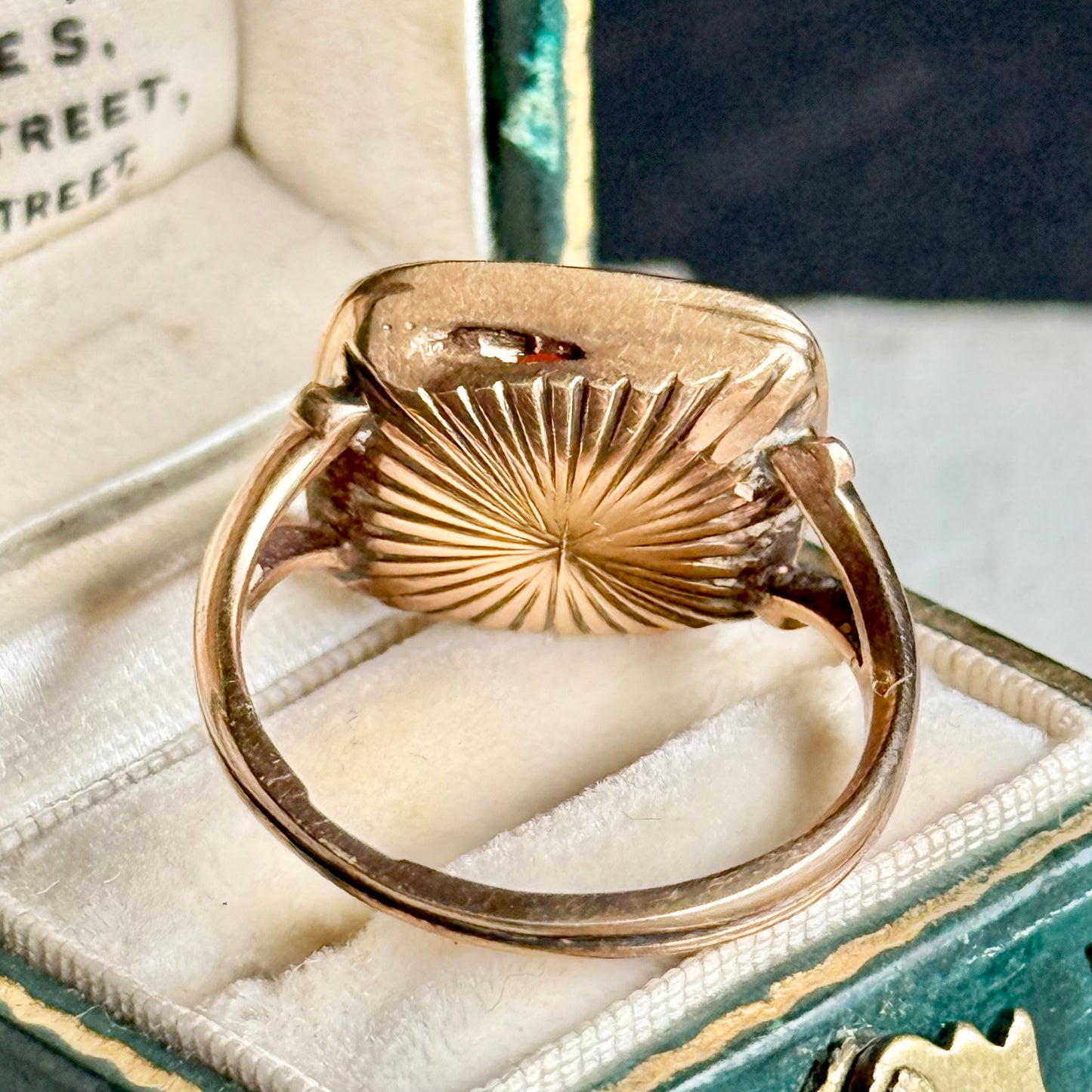 Georgian Carnelian Intaglio Seal Ring  “Not Caught Yet” Mousetrap; Circa 1830