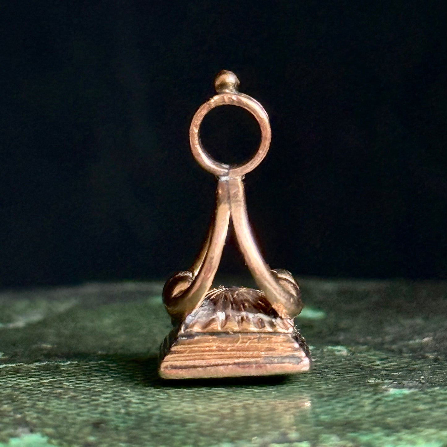 Antique Thistle Intaglio Fob Pendant in 9 carat Gold; Circa 1830