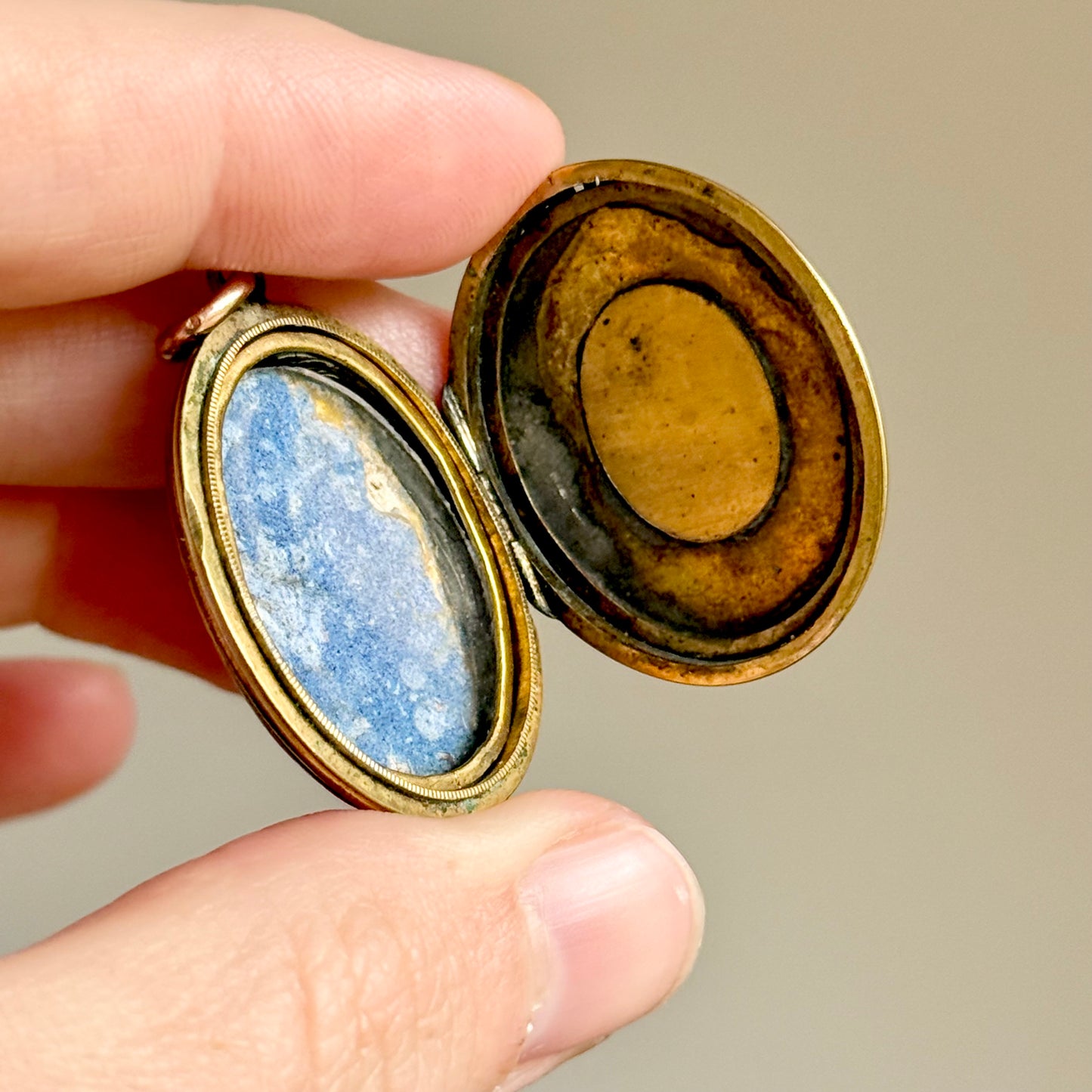 Victorian Enamel “Forget Me Not” Sentimental Locket; Circa 1890