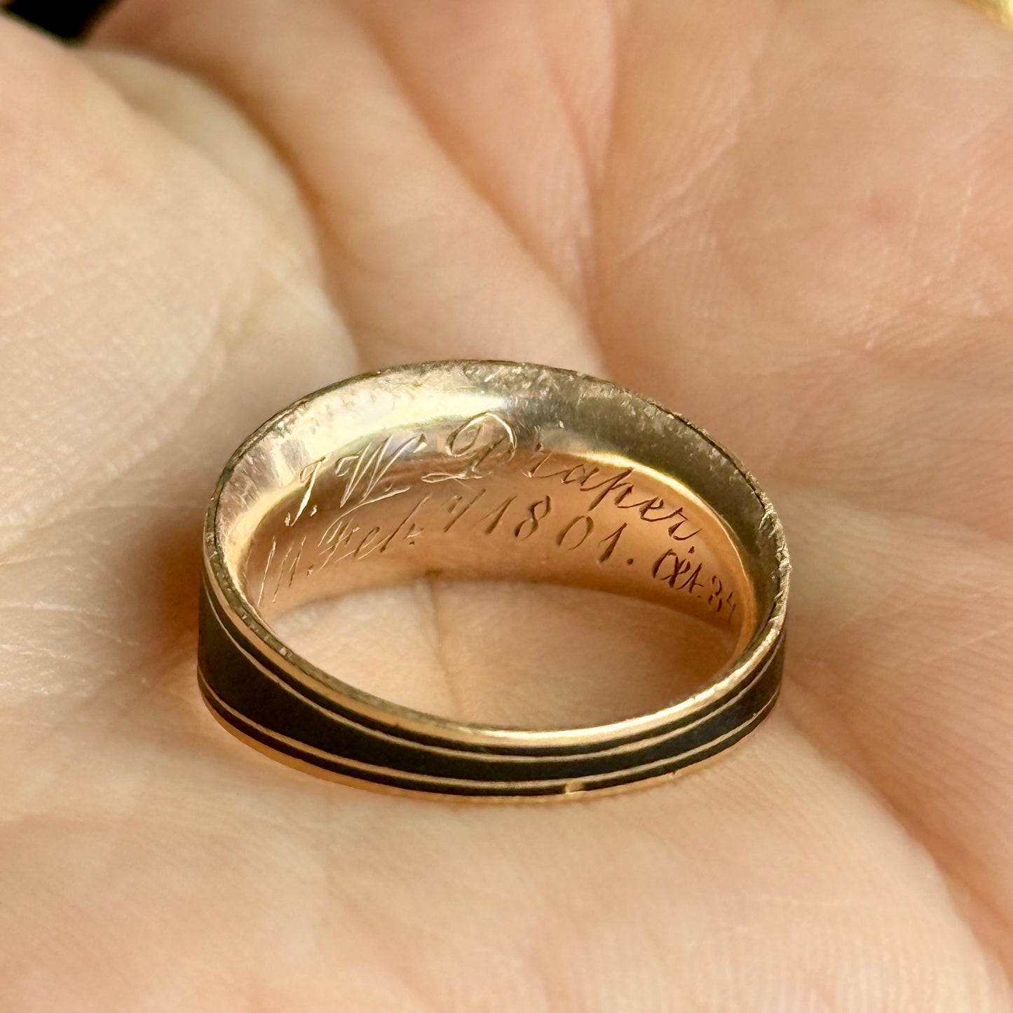 Antique Georgian Locket Mourning Ring; Circa 1801