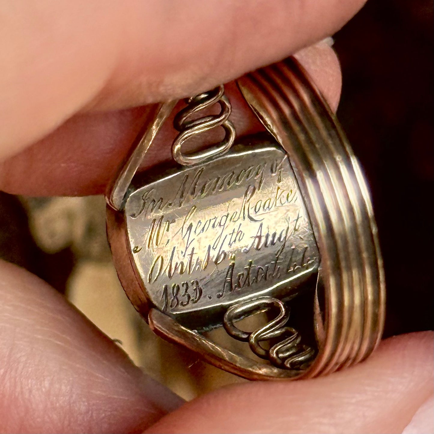 Antique Georgian Mourning Ring in 9 Carat Gold