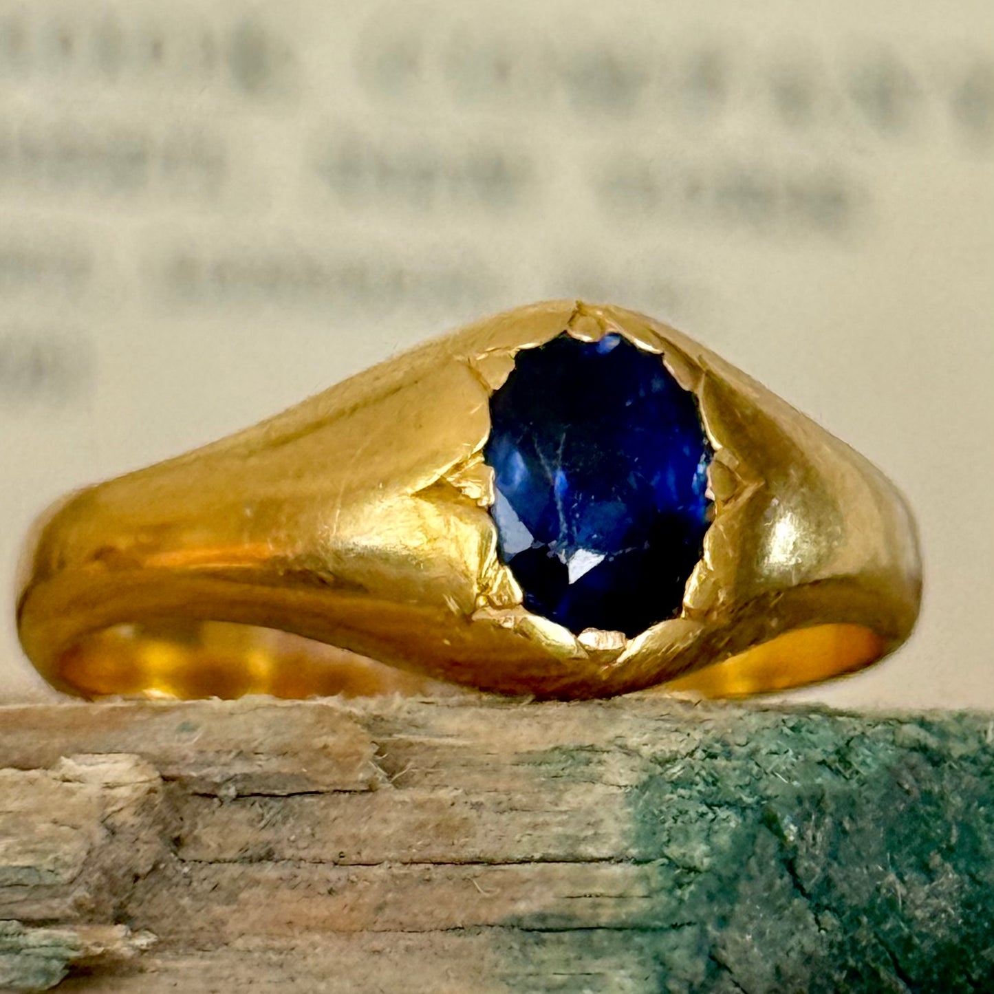 Victorian Sapphire Ring in 22 Carat Gold ; Circa 1880