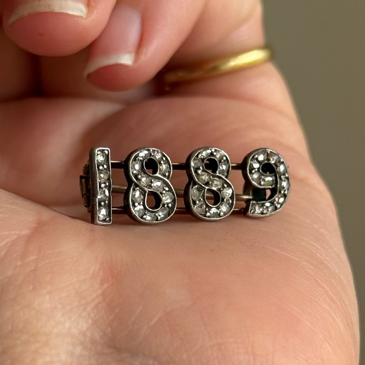 Victorian Diamond Brooch in 9 Carat Gold; Circa 1889