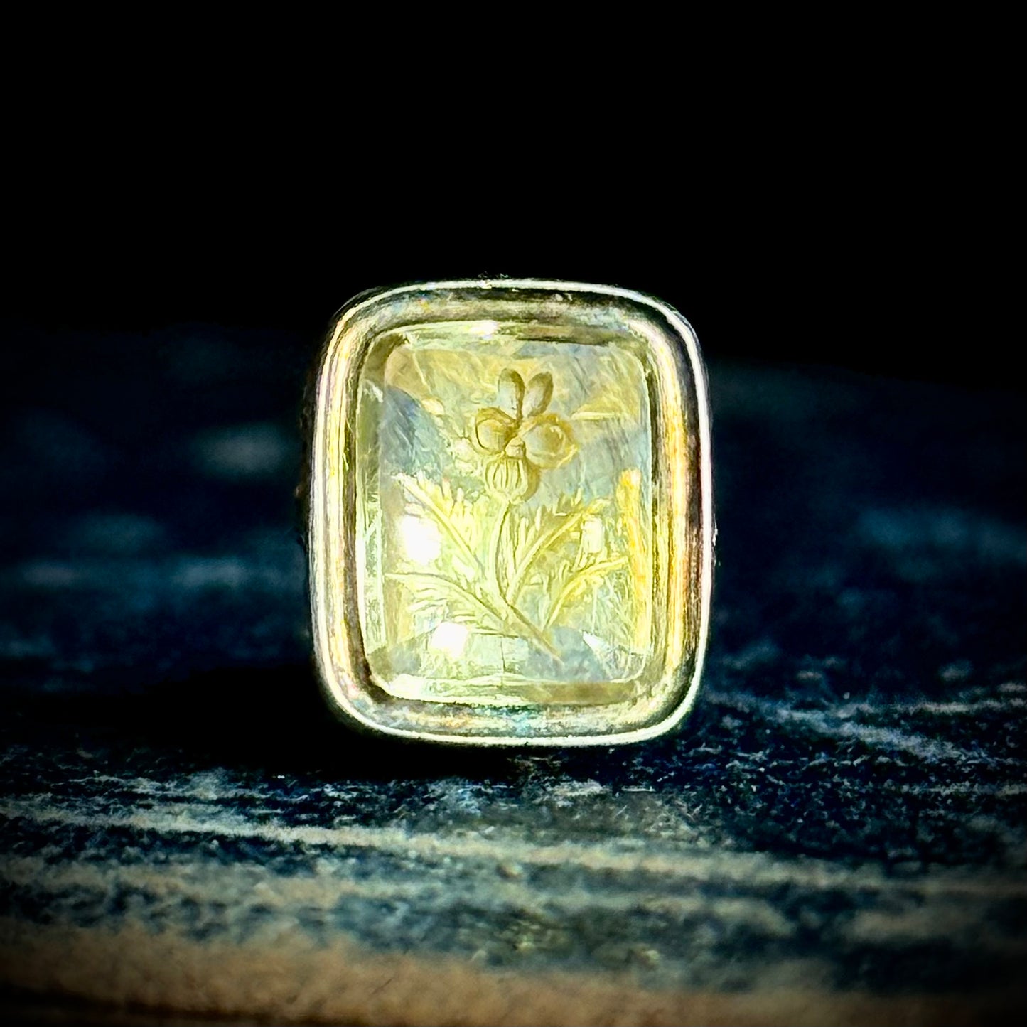 Antique Sentimental Violet Intaglio Fob; Circa 1850