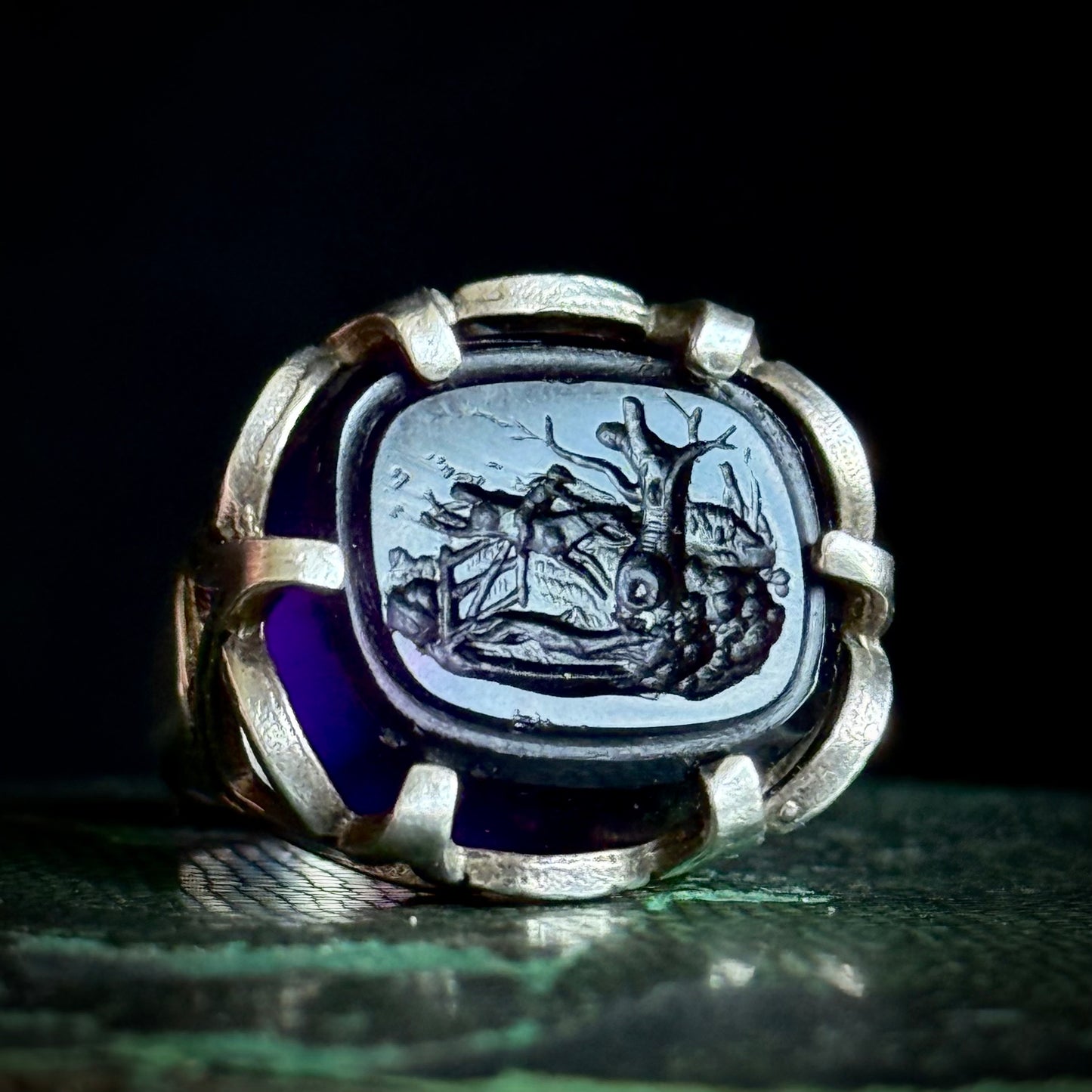 Substantial Vintage Intaglio Ring in Silver