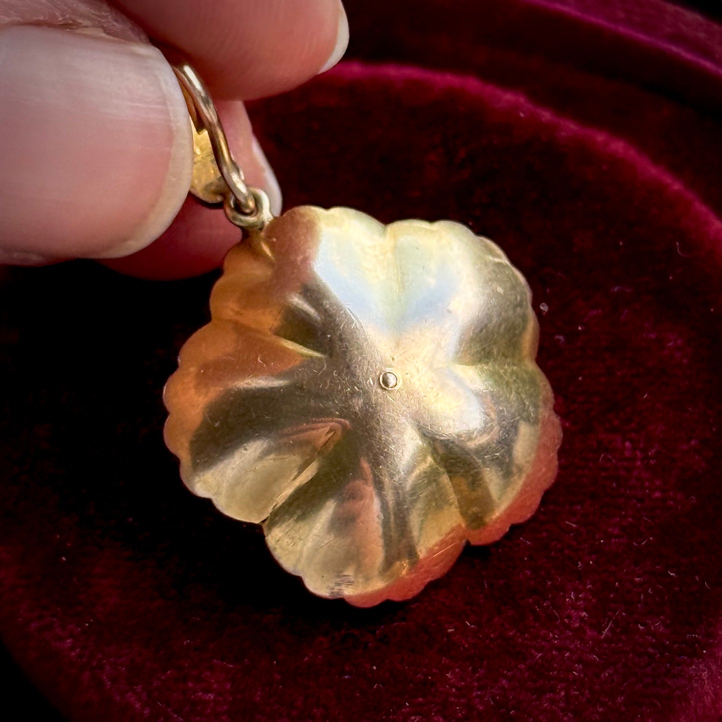 Antique Georgian Garnet Pansy Pendant in 9 Carat Gold