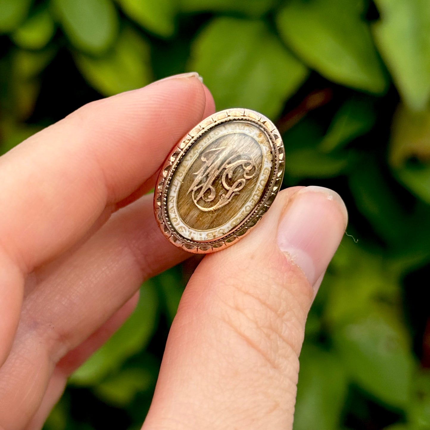 Georgian Enamel Mourning Ring in 9 Carat Gold; Circa 1781
