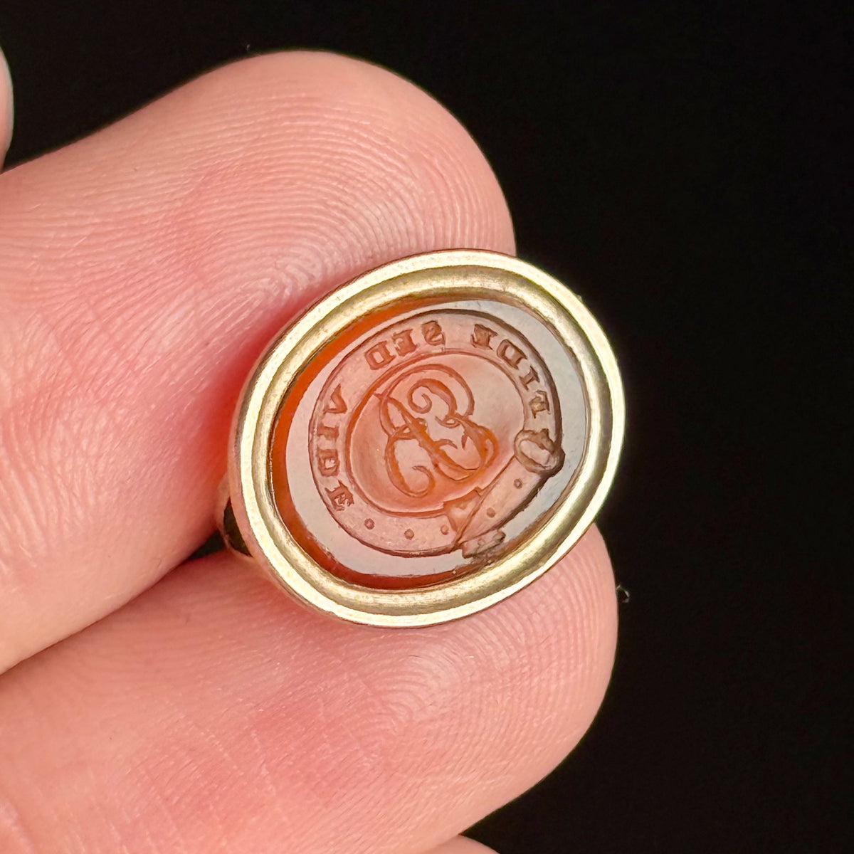 Antique Carnelian Intaglio Fob 9 Carat Gold; Circa 1820