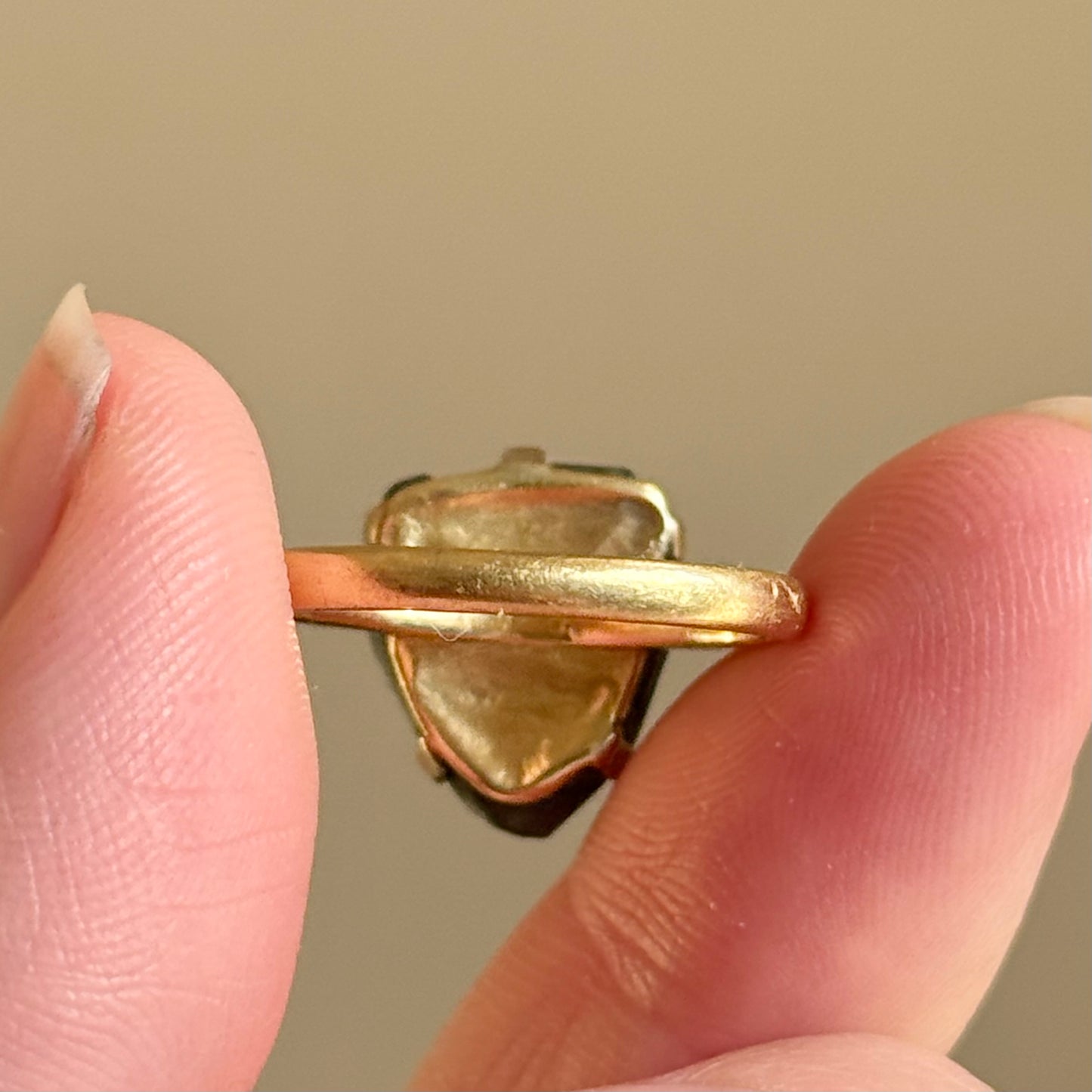 Victorian Labradorite Devil's Head Ring in 18 Carat Gold