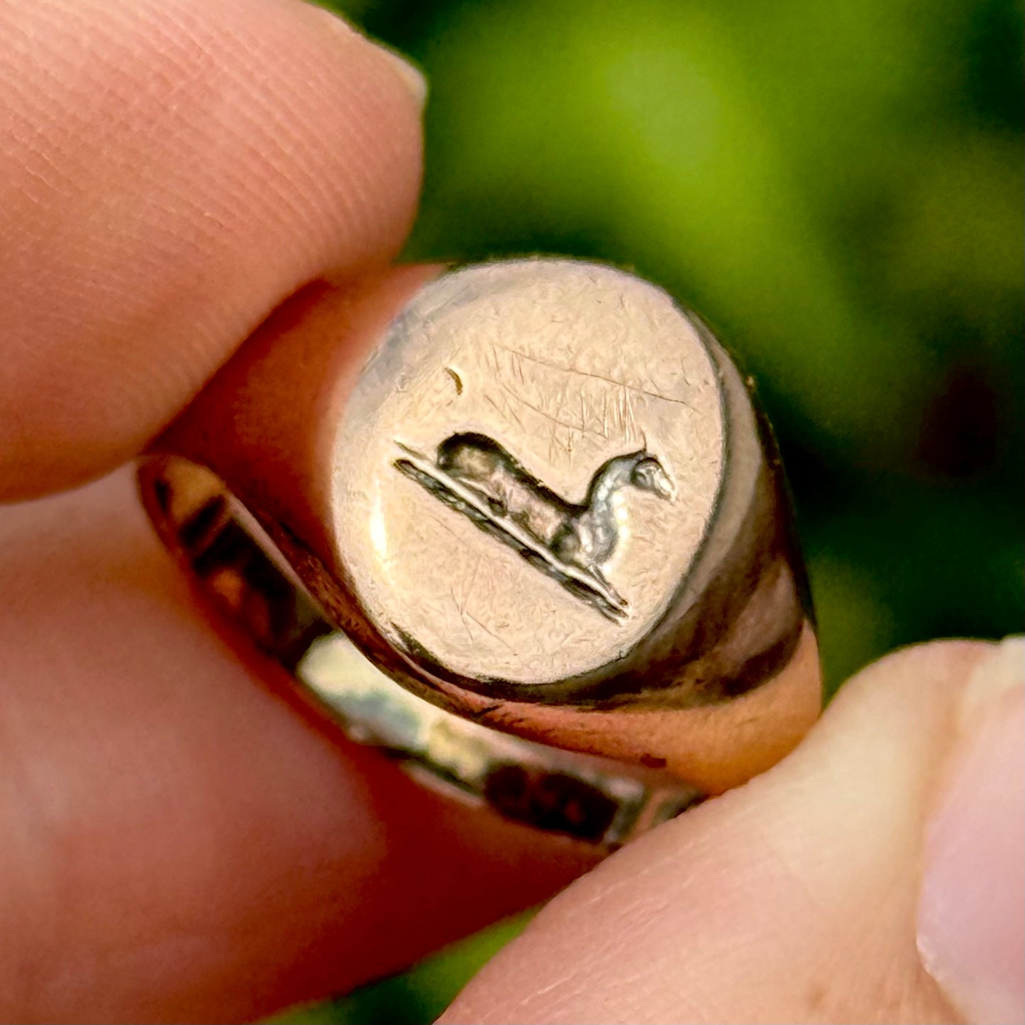 Vintage Heraldic Signet Ring in 9 Carat Rose Gold