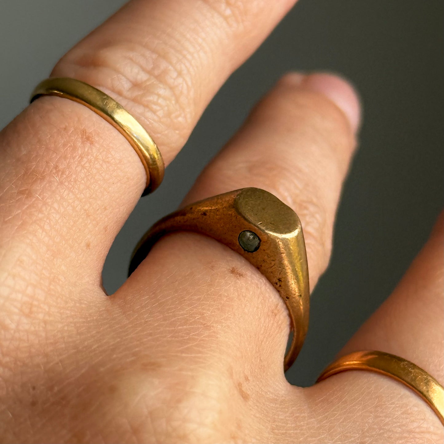 Antique Stanhope Nude Lady Signet Ring