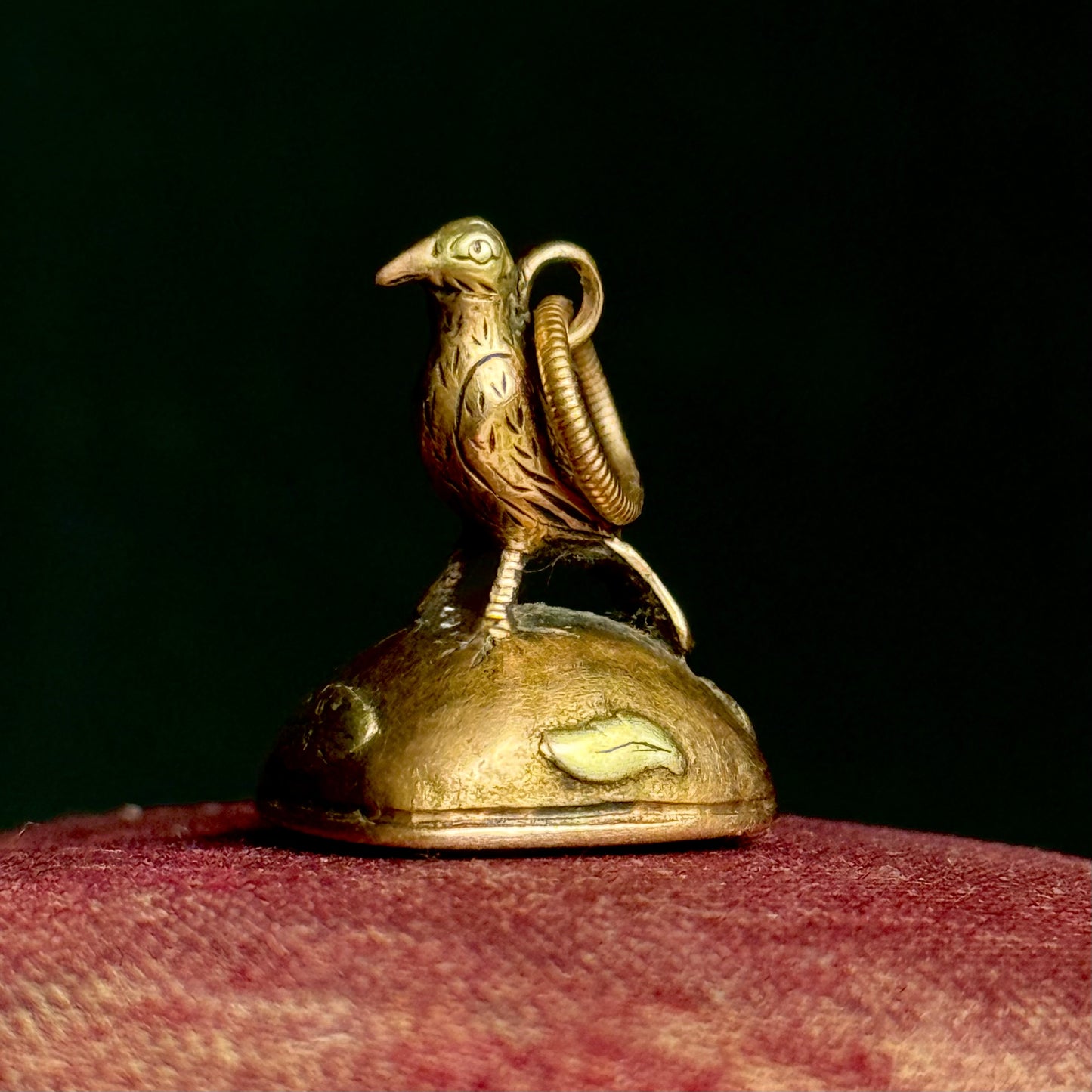 Antique Georgian Carnelian Bird Intaglio Fob in 15 carat Gold; Circa 1820