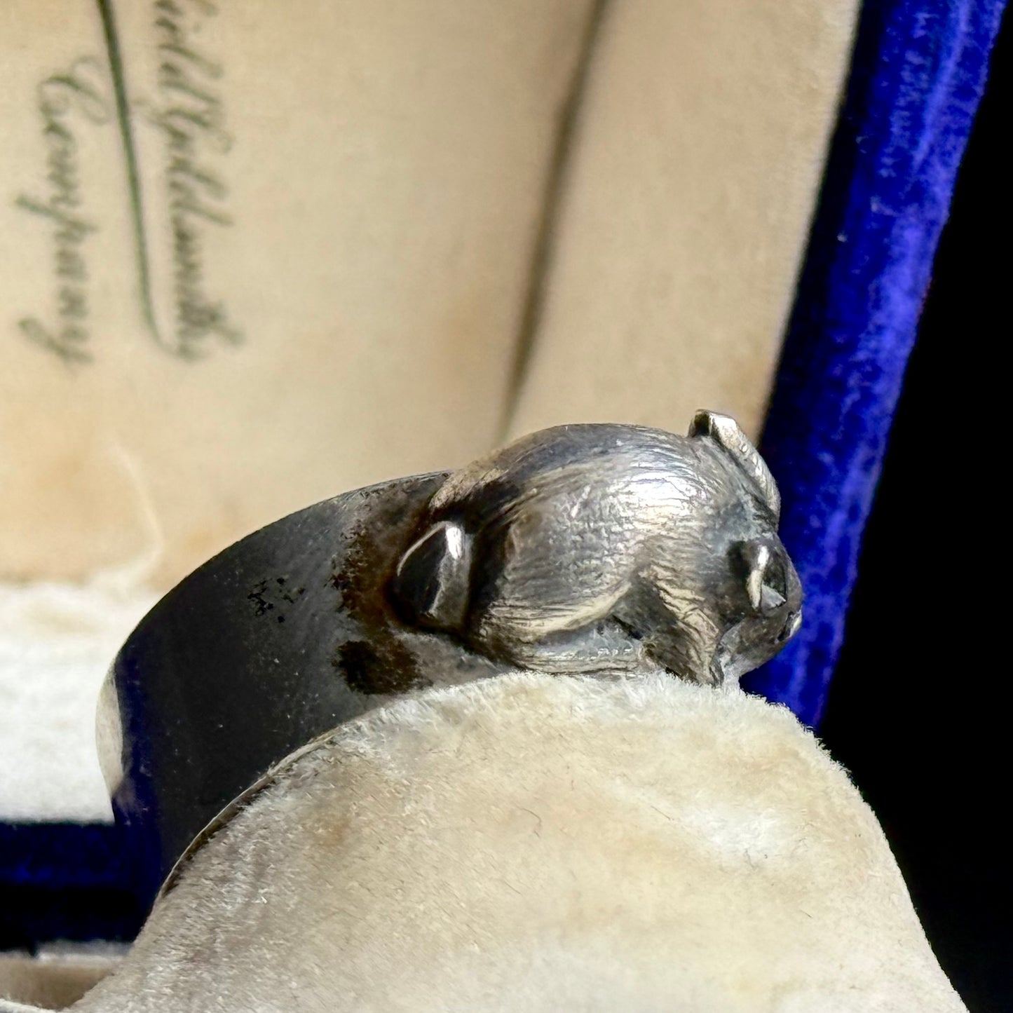 Vintage Chunky Bunny Ring in Sterling Silver
