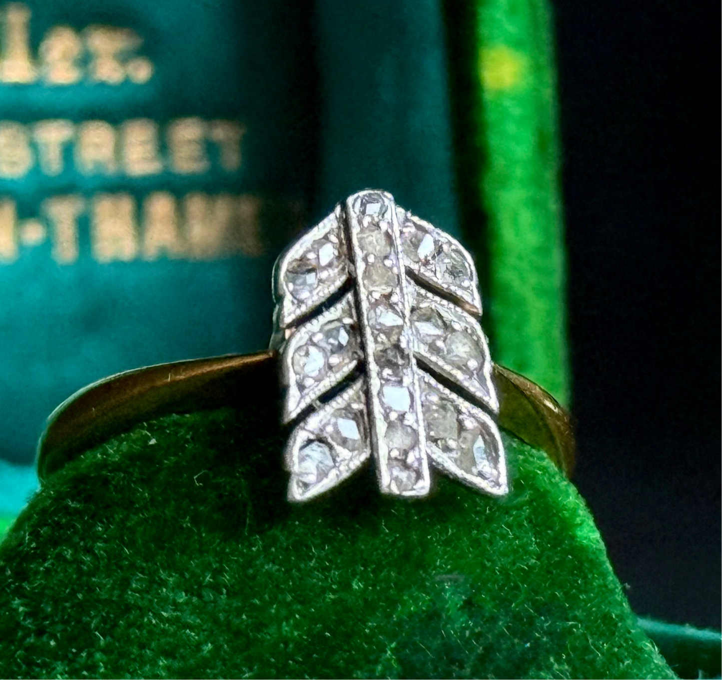 Antique Victorian Diamond Arrow Ring in 18 Carat Gold; Circa 1890