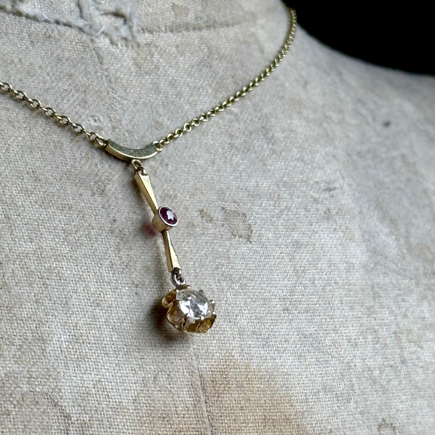 Late Victorian Ruby & Diamond Pendant; Circa 1900