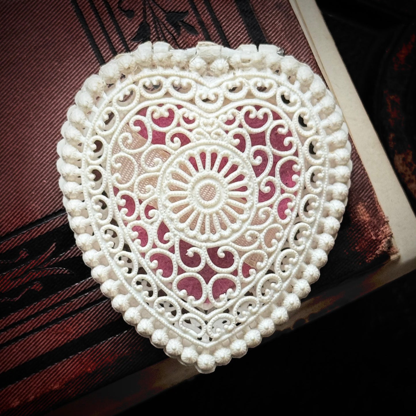 Vintage Early Plastic Filigree Ring Box