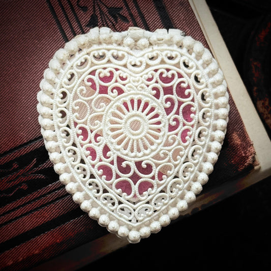 Vintage Early Plastic Filigree Ring Box