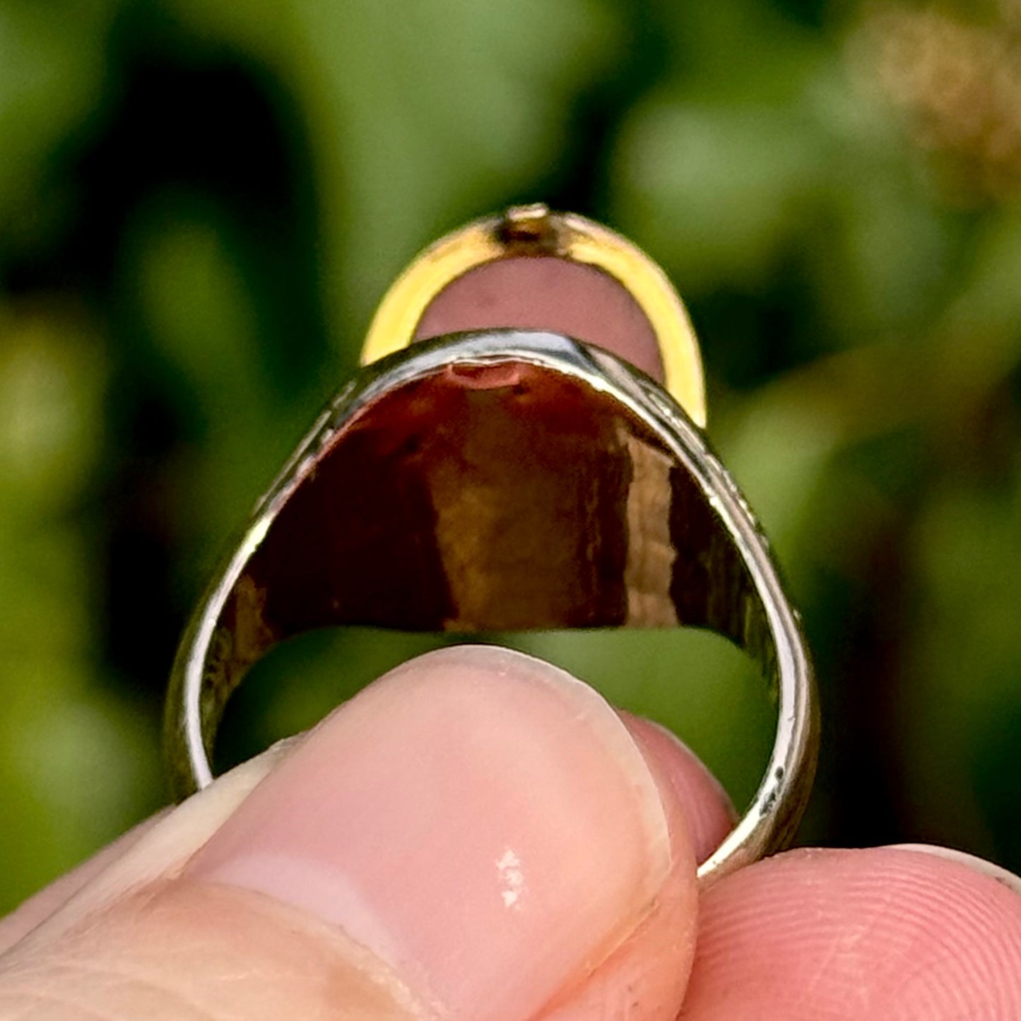 Antique Poison Sardonyx Signet Ring  in 10 Carat Gold; Circa 1870