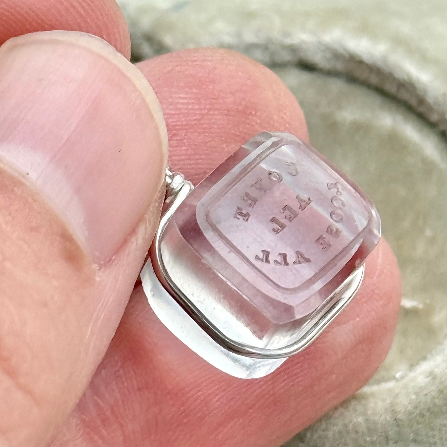 Antique Georgian Motto Glass Stone Pendant