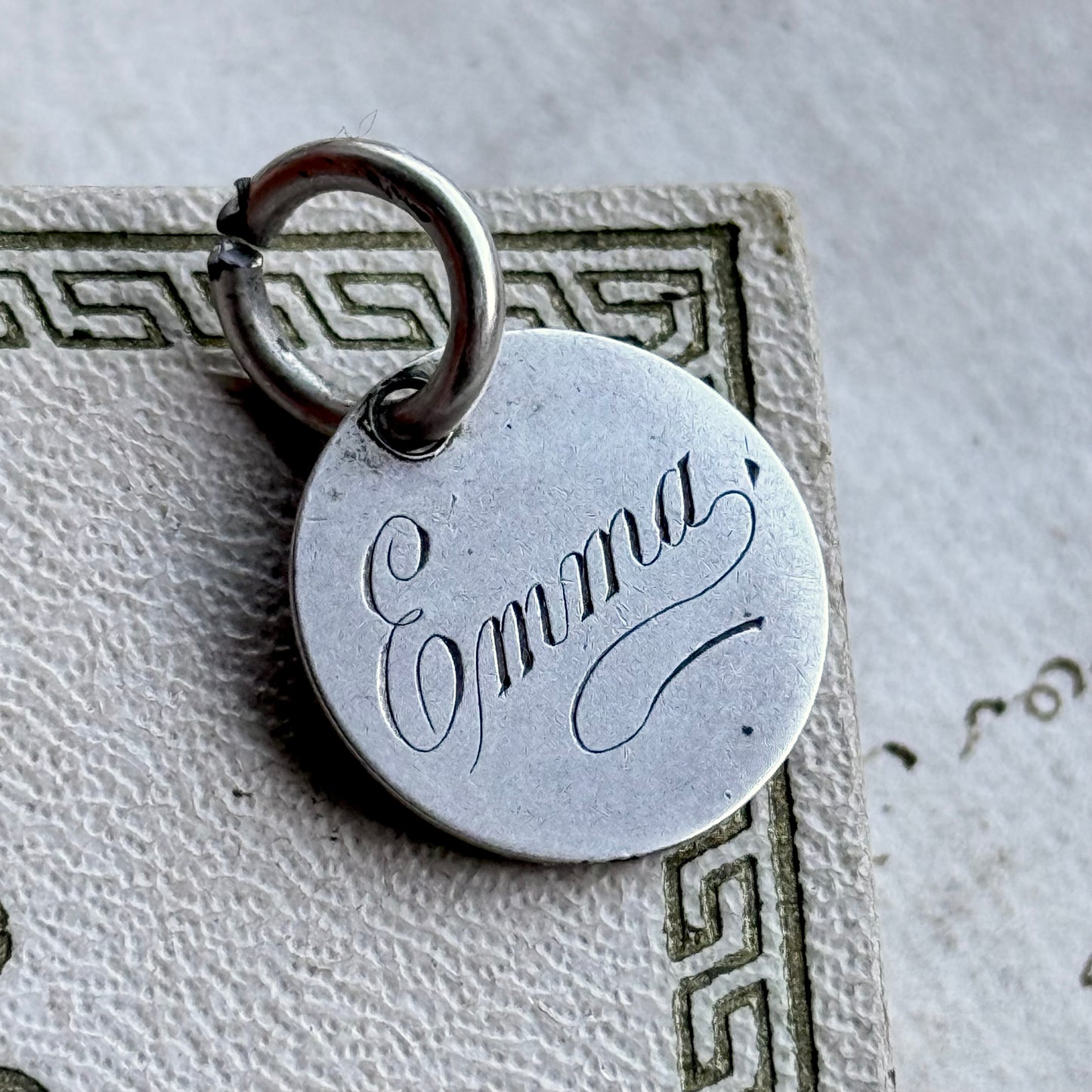 Victorian Love Token 'Emma' Coin Pendant; Circa 1860