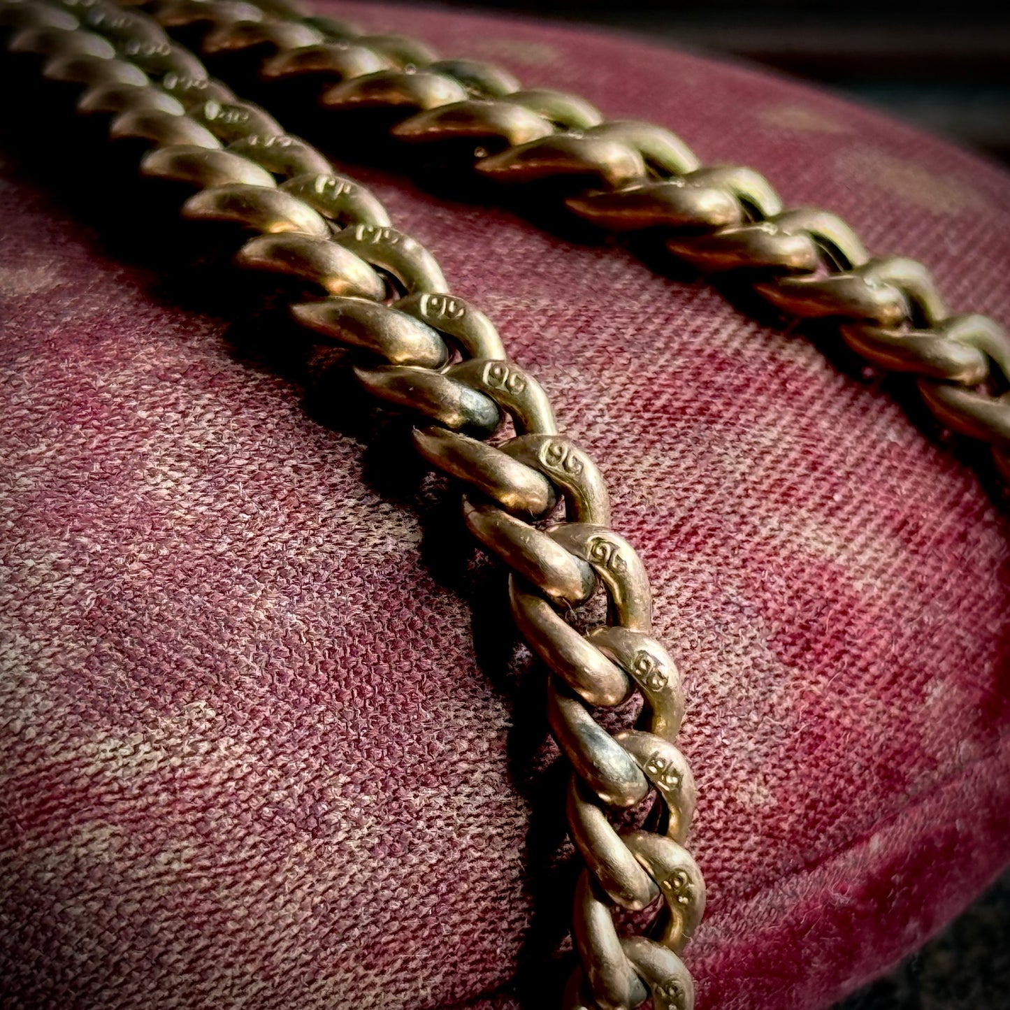 Miniature antique Albert Chain in 9 Carat Rose Gold; Circa 1895