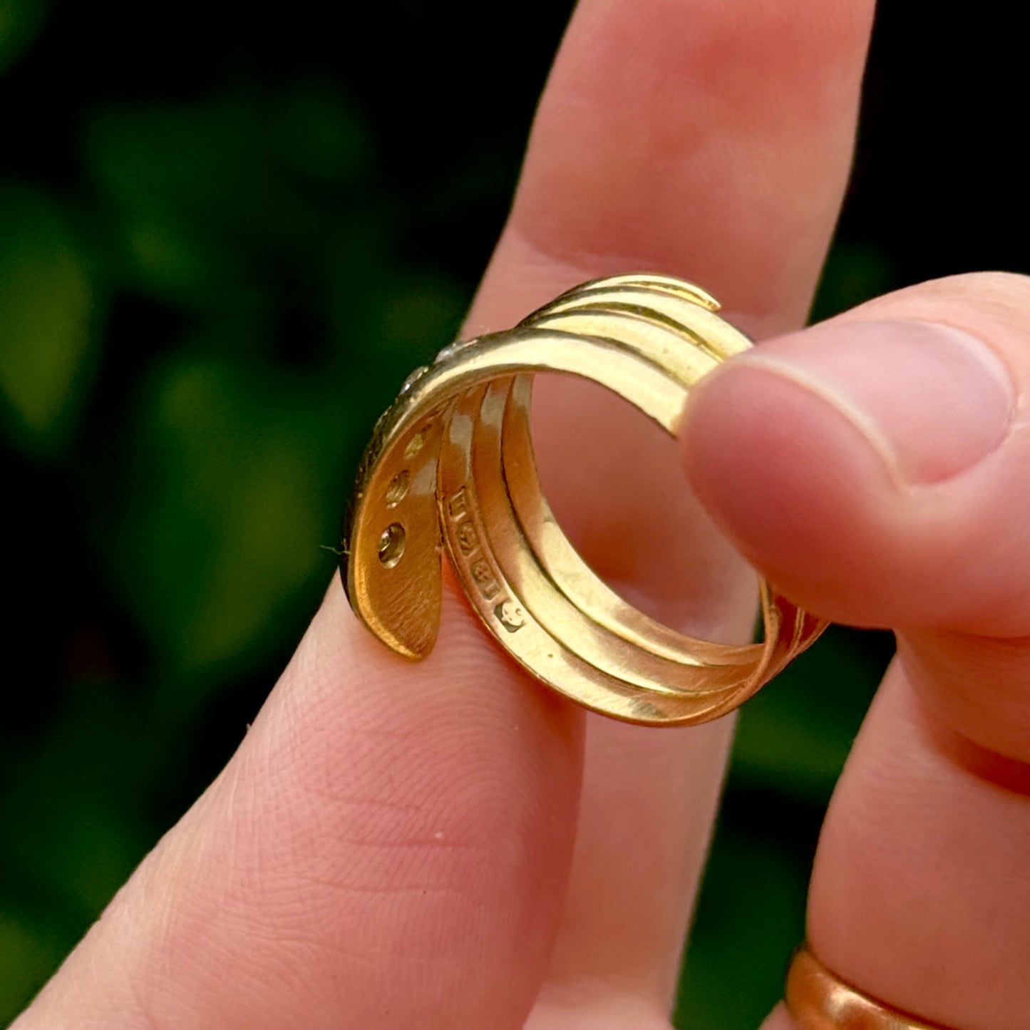 Superb Antique Diamond Snake Ring in 18 Carat Gold; Circa 1912