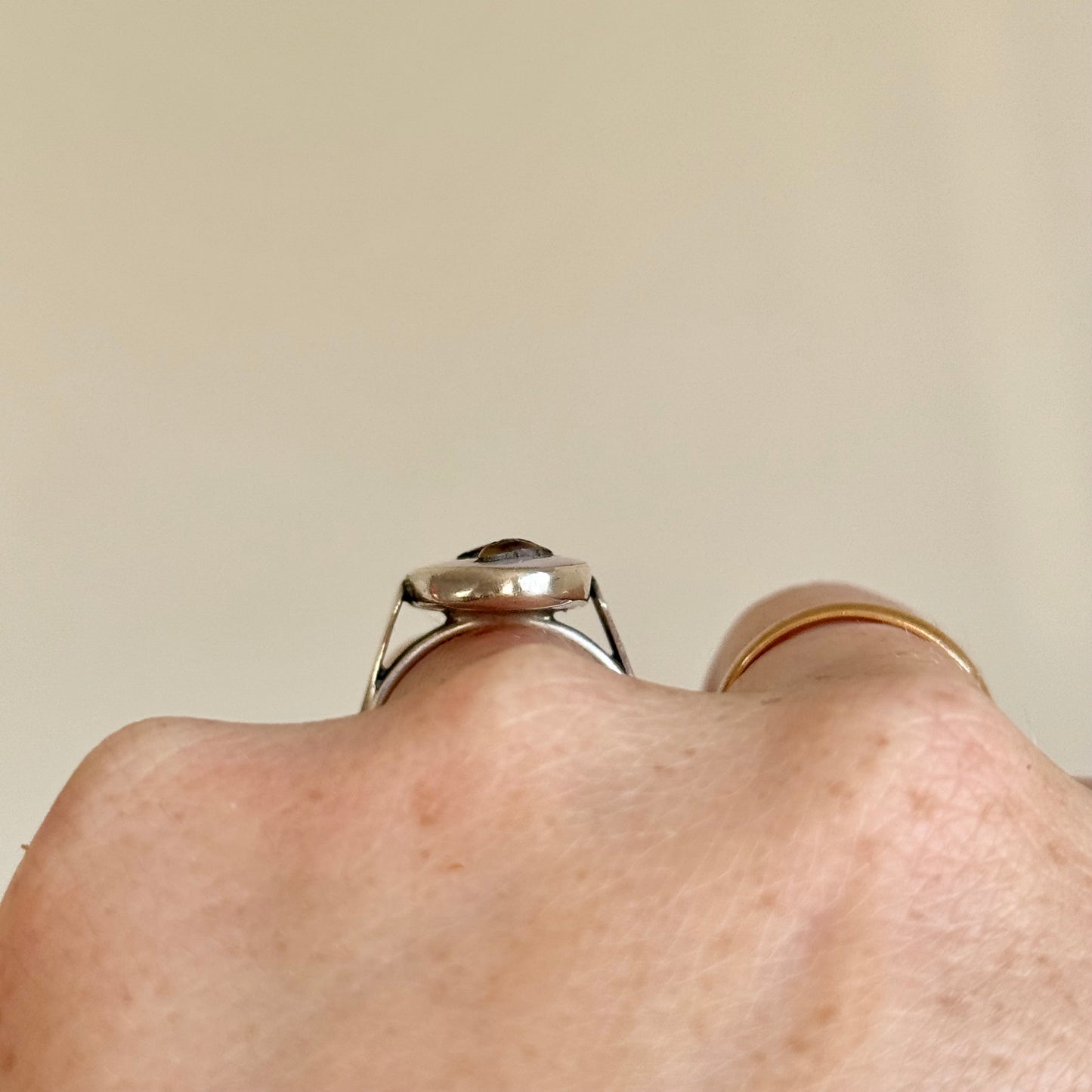 Vintage Shibayama Ring in Sterling Silver