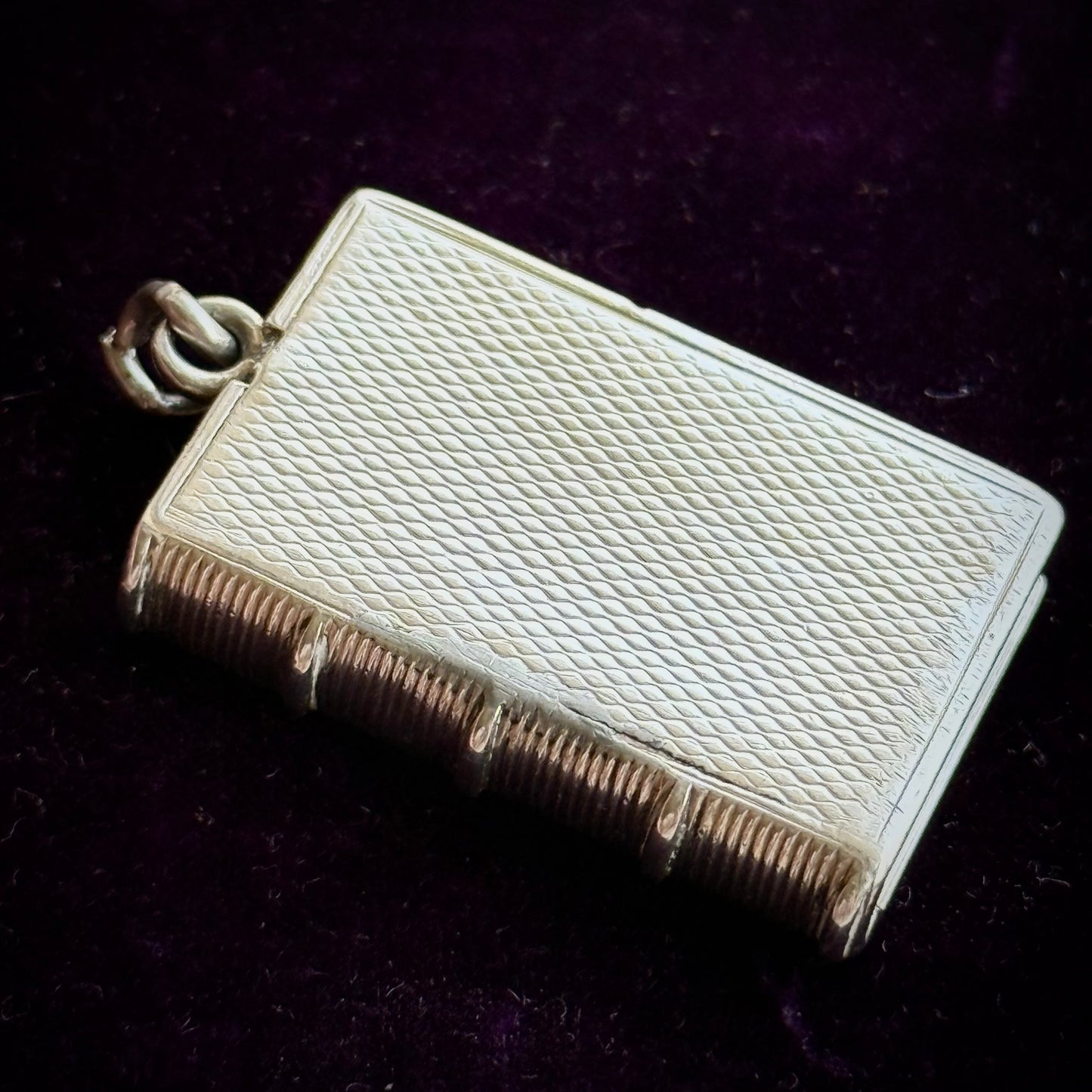 Antique Silver Victorian Book Vinaigrette; Circa 1835