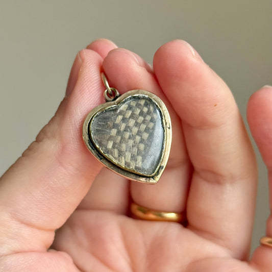 Victorian Agate Heart Locket pendant: Circa 1880