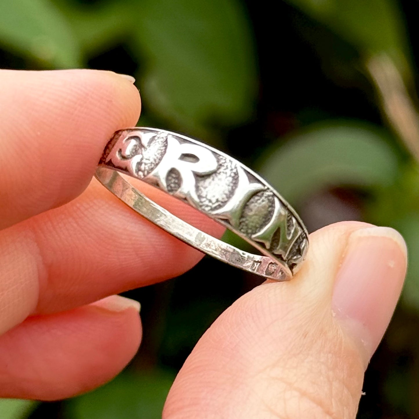 Edwardian ‘ERIN' Ring in Sterling Silver; Circa 1909