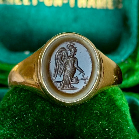 Ancient Roman Goddess Victoria Intaglio Ring
