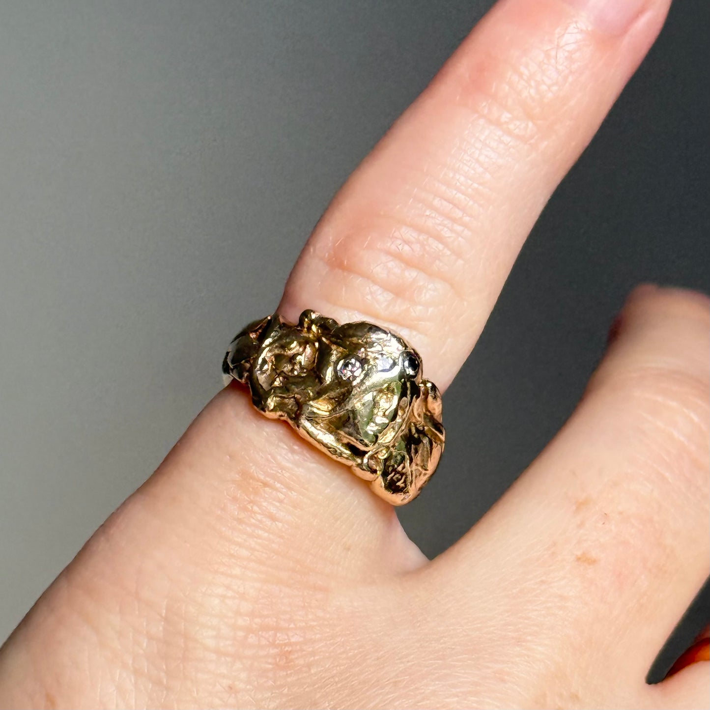 Art Nouveau Diamond Figural Ring; Circa 1920