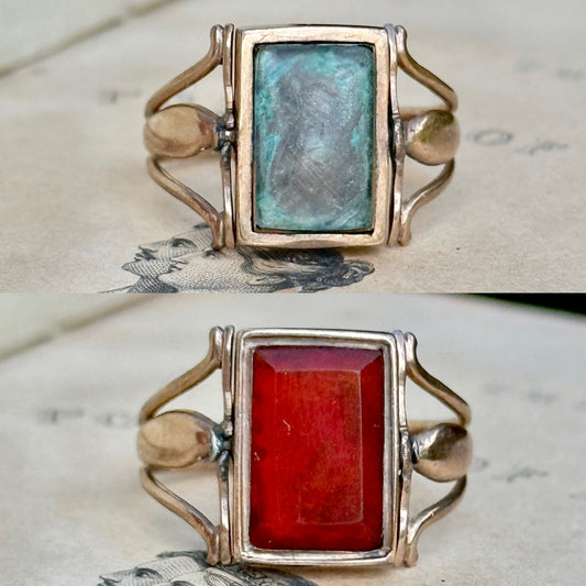 Antique Georgian Mourning Swivel Ring; Circa 1830