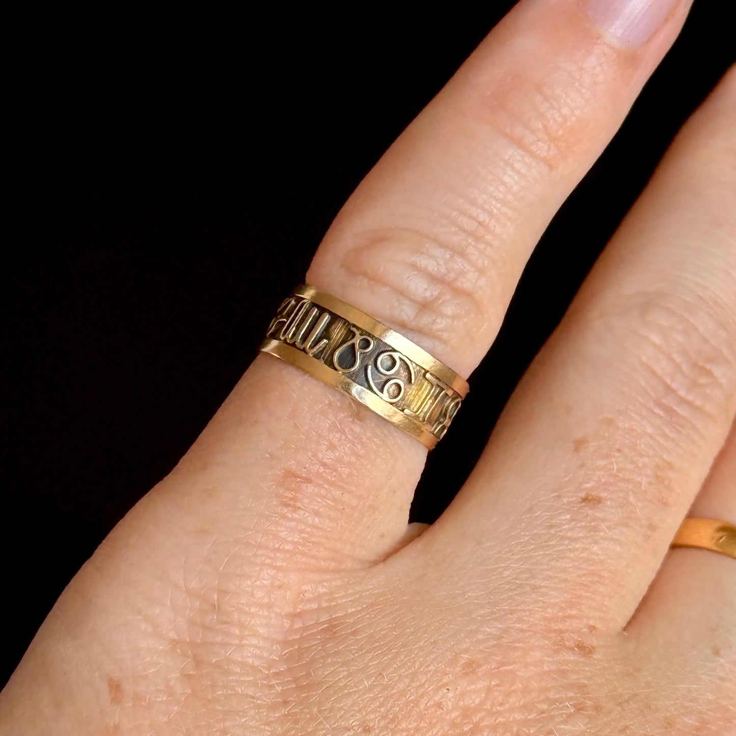 Antique Zodiac Ring in 18 Carat Gold; Circa 1900