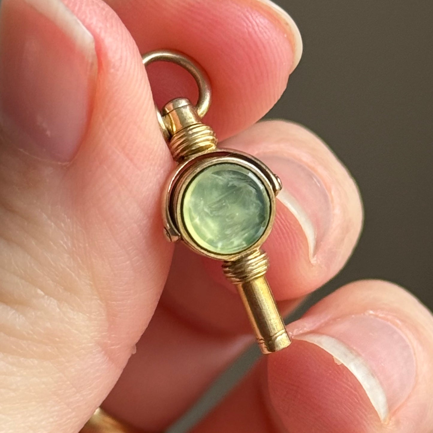Antique Sentimental Swivel Intaglio Fob in 9 Carat Gold; Circa 1860