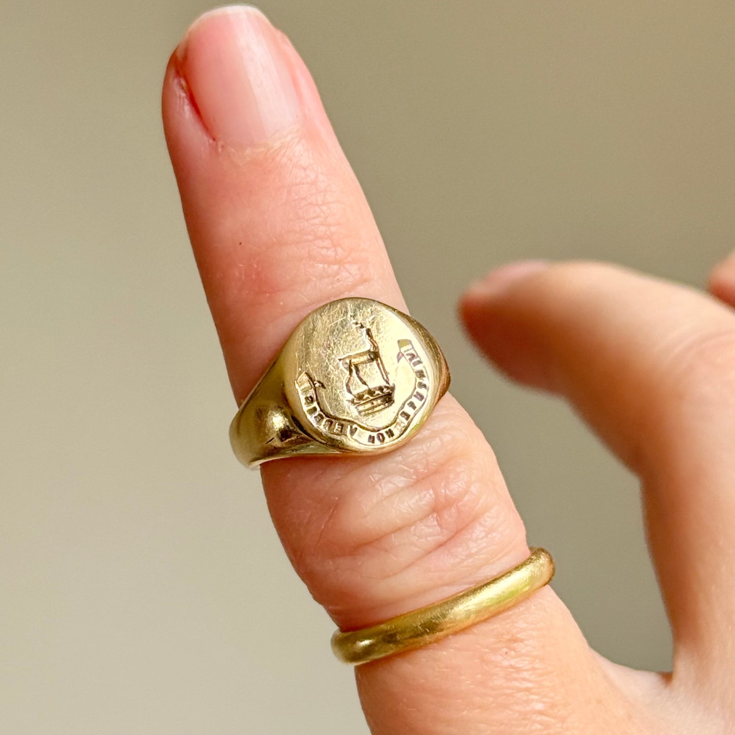 Vintage Signet Ring in 9 Carat Gold; Circa 1975