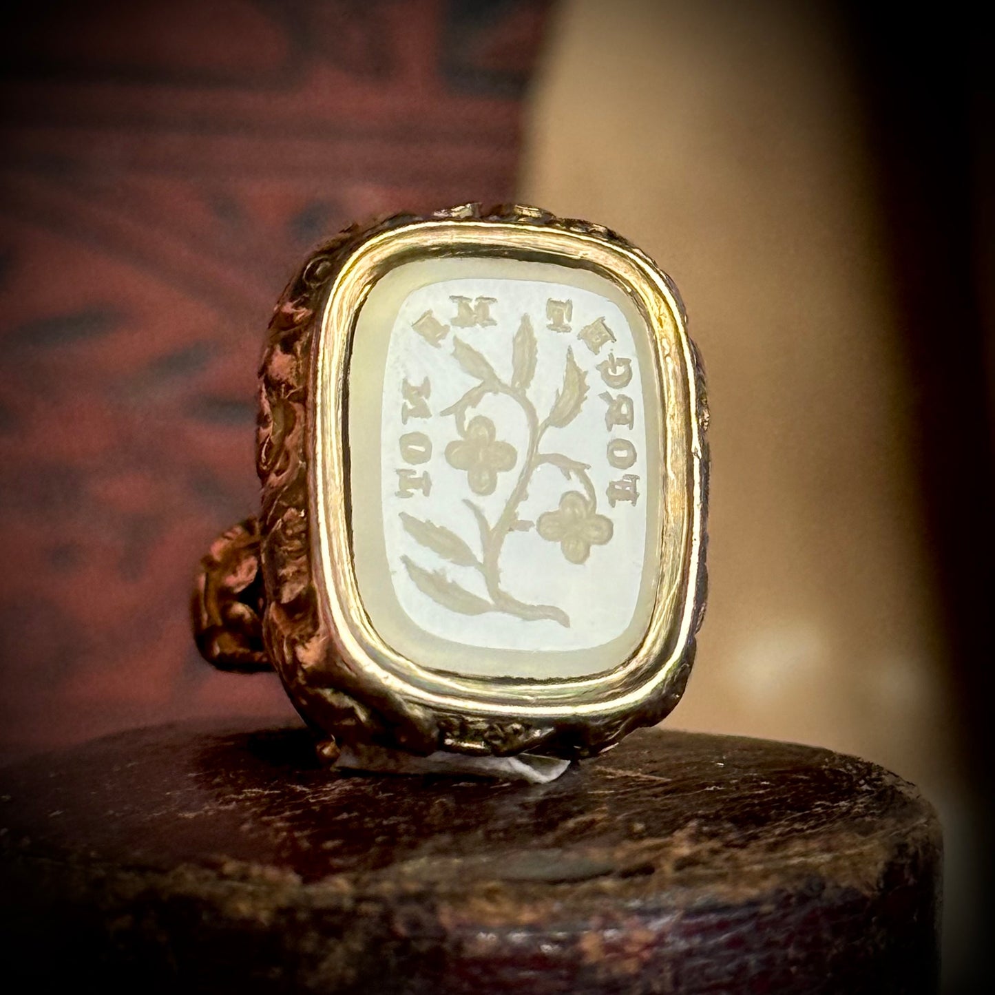 Victorian "Forget Me Not" Intaglio Fob Pendant