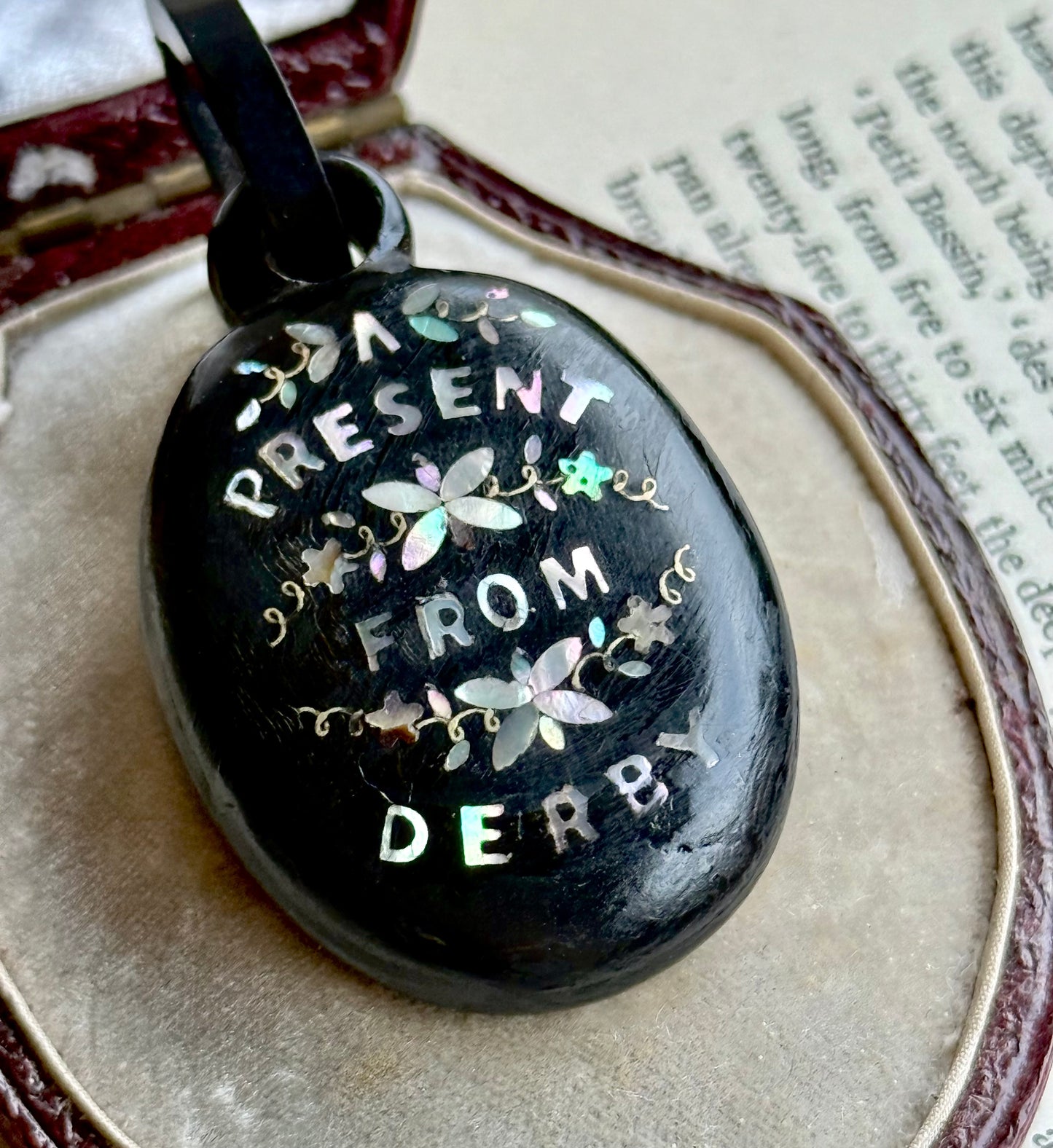 Victorian Derby Whitby Jet Pendant ; Circa 1870