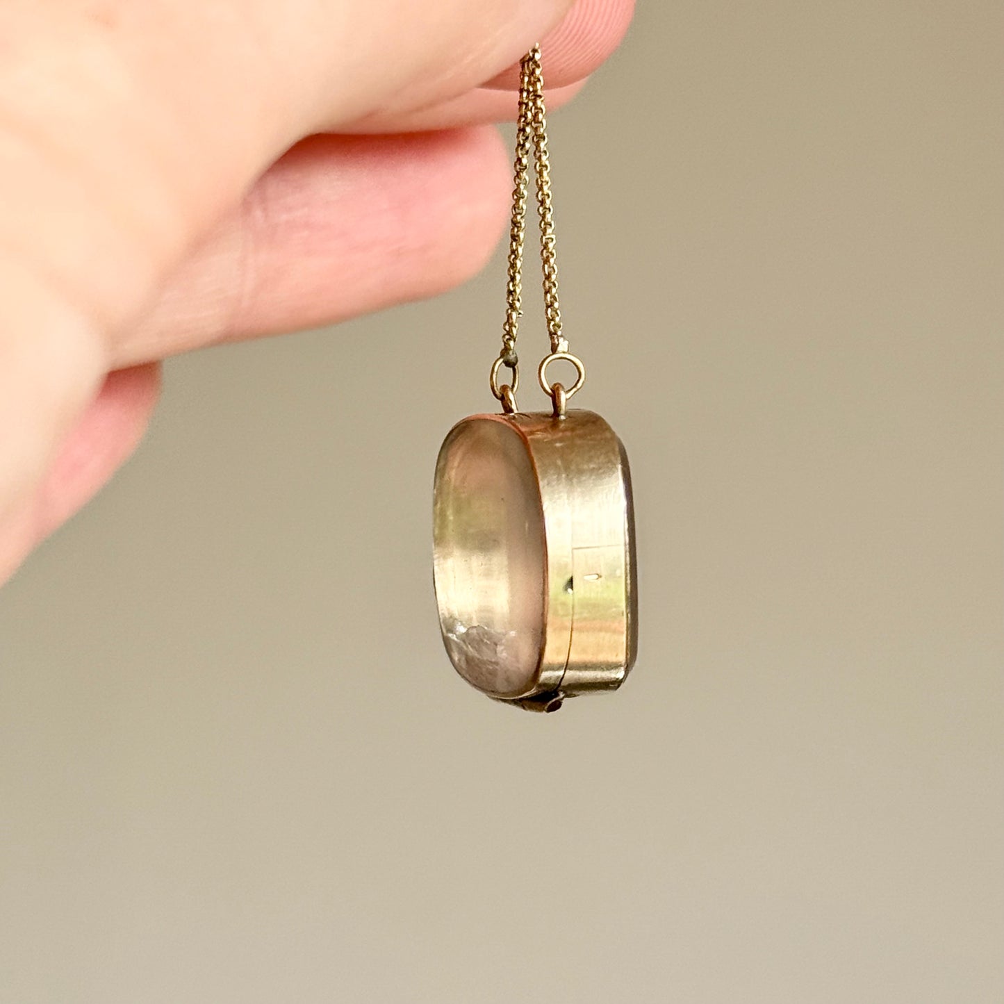 Late Georgian Gold Double Glazed Locket Pendant; Circa 1830