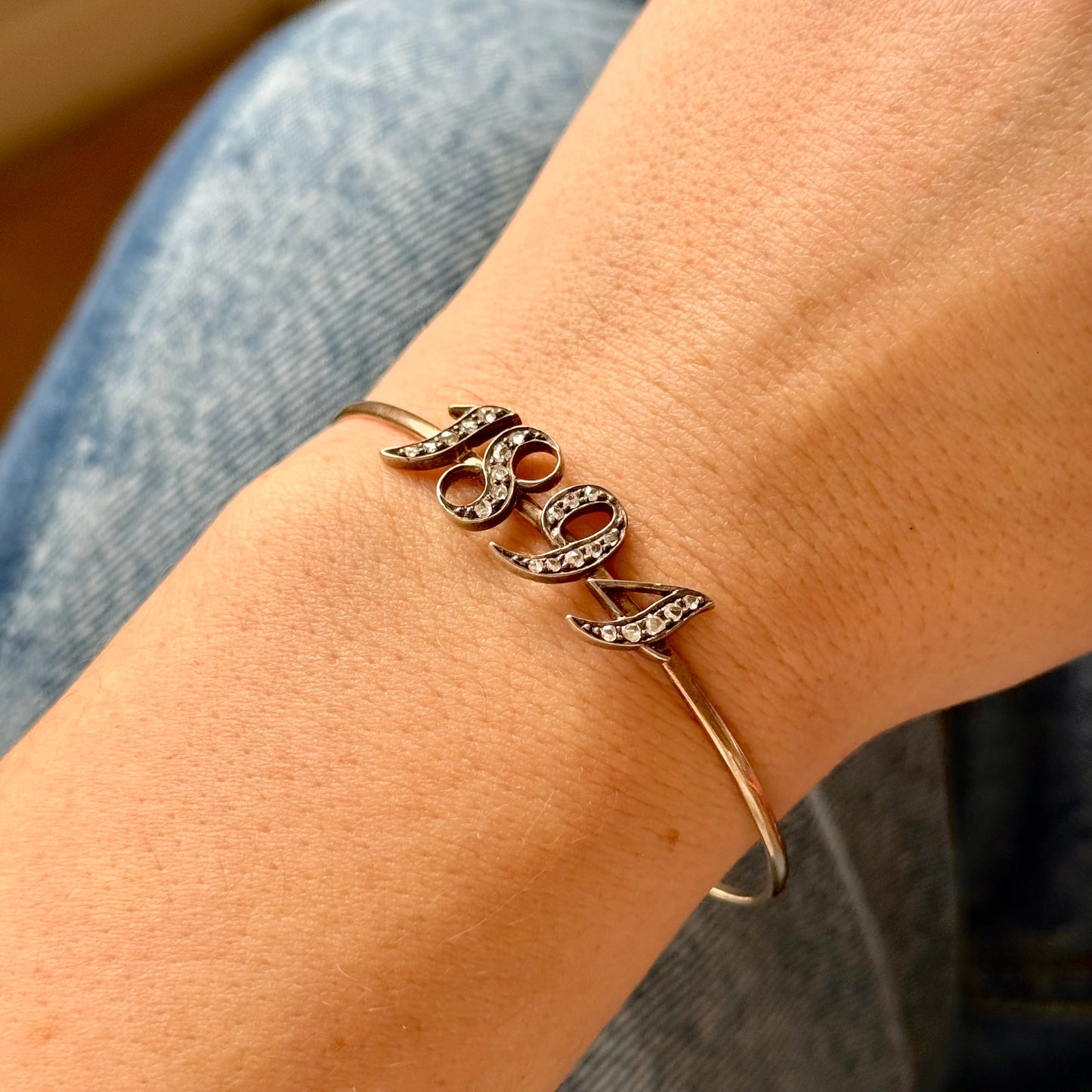 Victorian '1894' Rose Cut Diamond Bangle